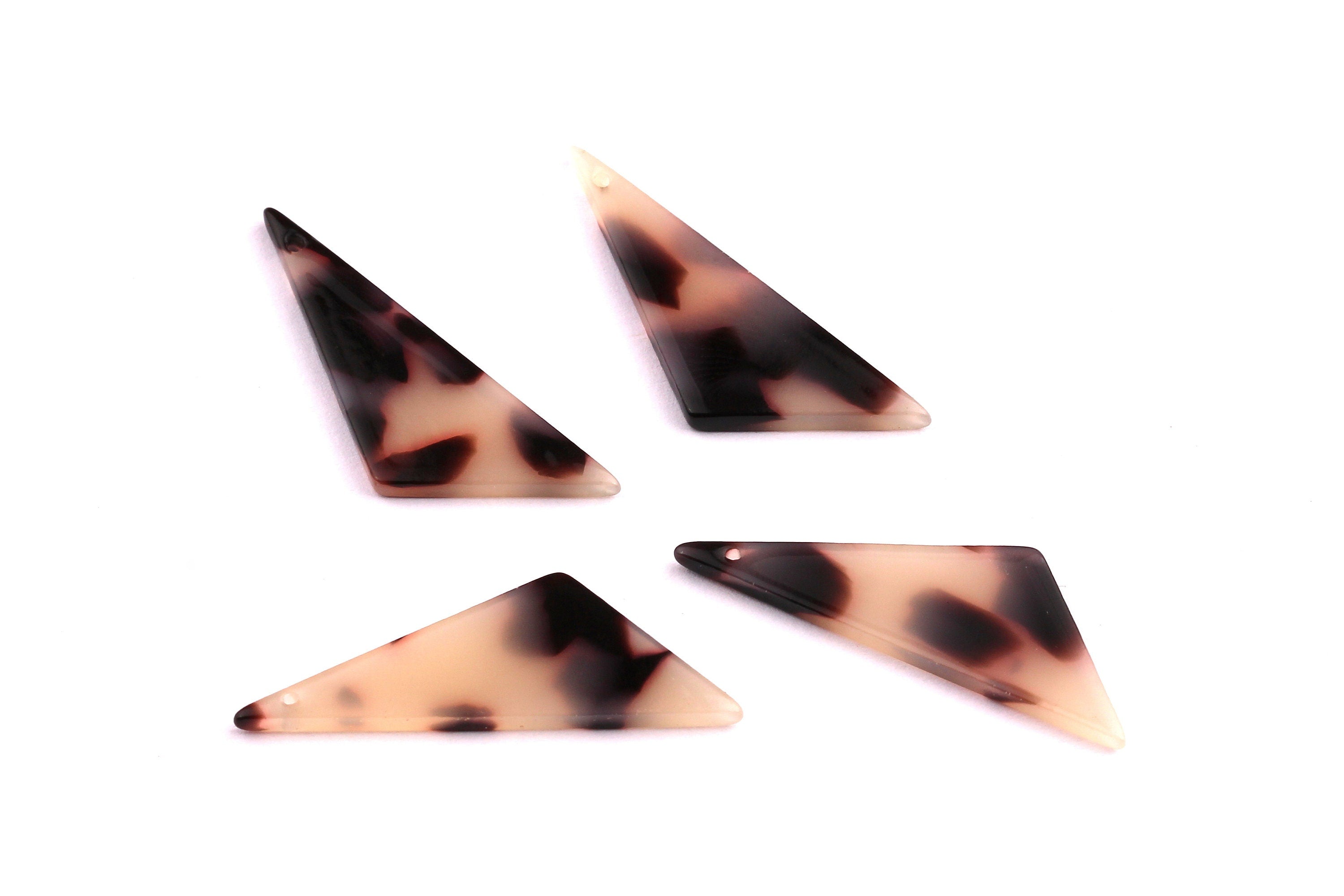 Acetate Triangle Charms - Blonde Tortoise Shell Earrings - Triangle Earrings and Pendant - Color Code: A07 - 32x11x2mm - AC1027L - DOMEDBAZAAR