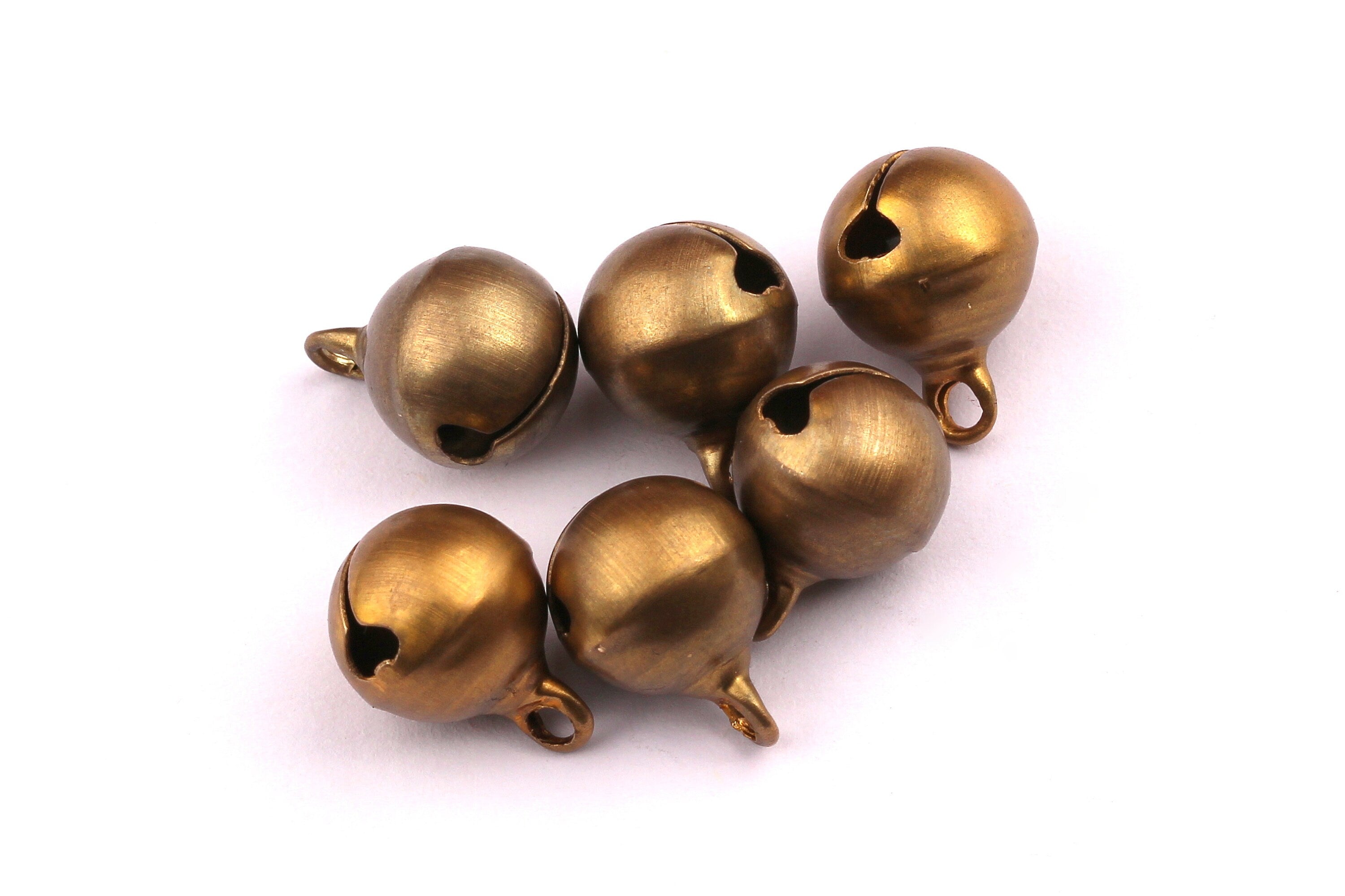 Brass Bell Charms - Raw Brass Ring Bead Charms - Antique Tone Bell - Jewelry Supplies - 10x7.5mm - PP1173 - DOMEDBAZAAR