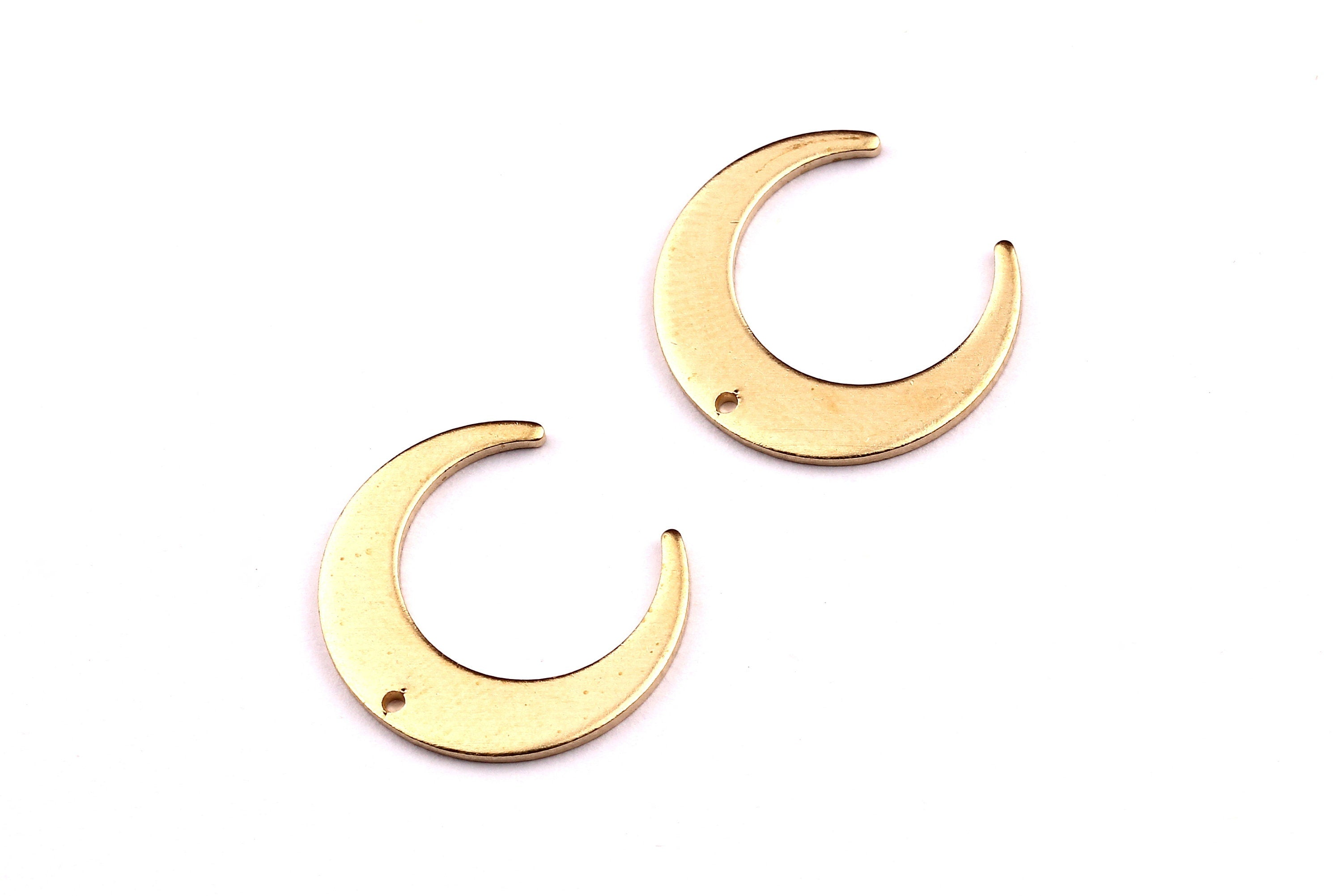 Brass Moon Charms - Moon Shaped Raw Brass Pendant - Jewelry Supplies - 17.4x1mm - PP1189 - DOMEDBAZAAR