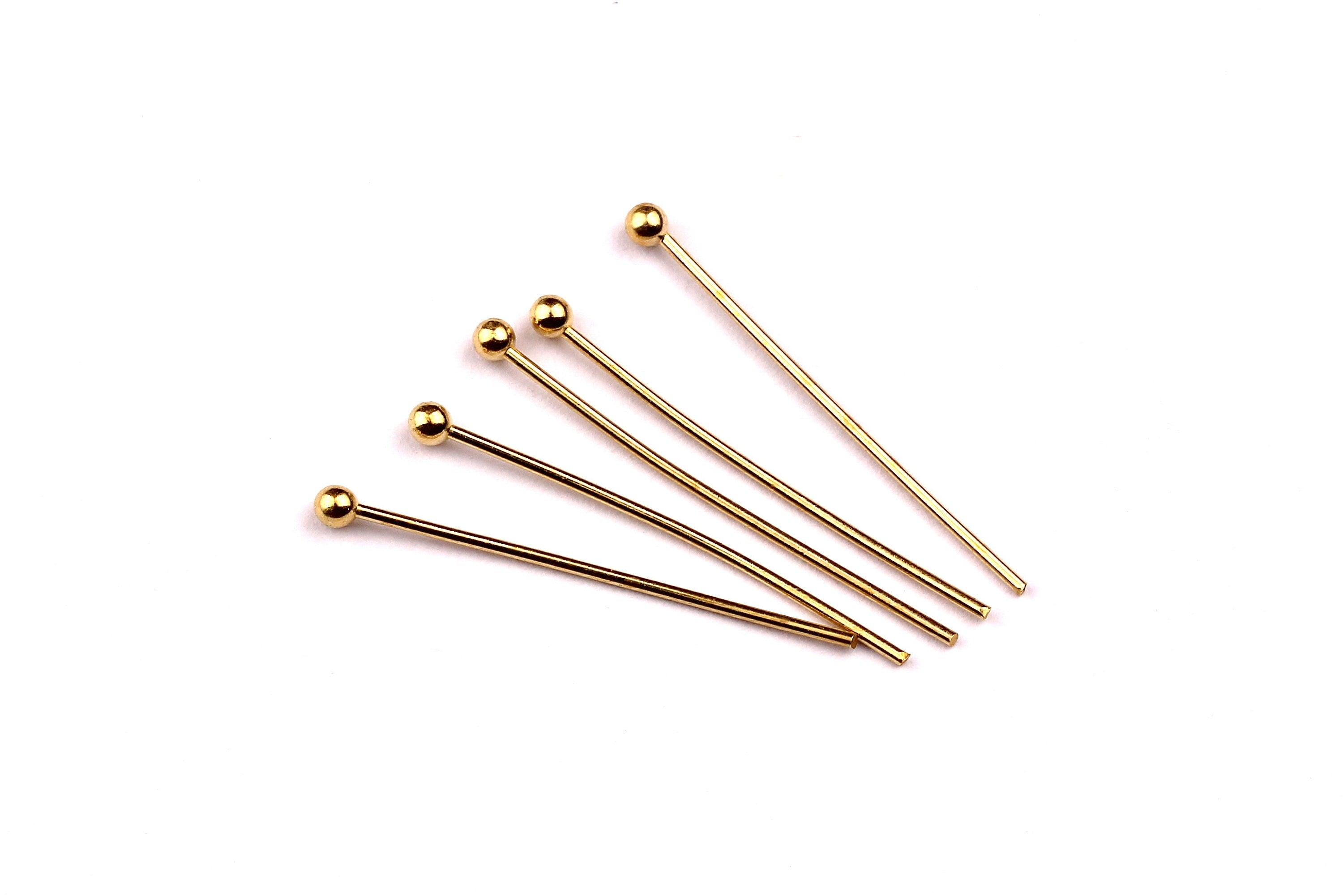 25x0.7mm - Ball Head Pins - Raw Brass Color Ball Head Pin -Raw Brass Color Pin - Earring Findings - Jewellery Supplies - PP1095 - DOMEDBAZAAR