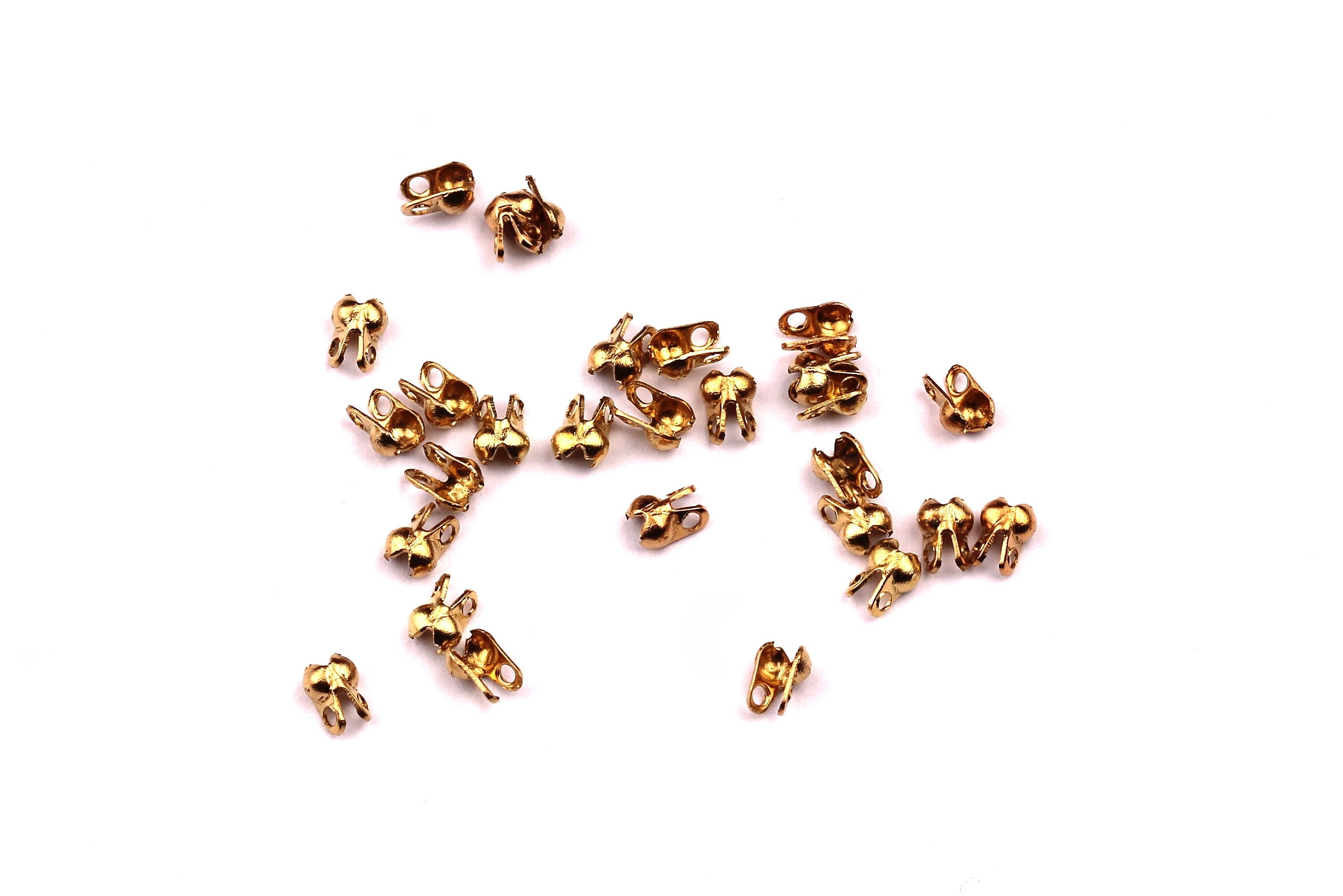 1.2 Ball Chain Clasp - 1.2 Raw Brass Chain Clasp - 1.2 Raw Brass Connector Clasp - Earrings Findings - Jewelry Supplies - 3.6x2mm - PP1096 - DOMEDBAZAAR