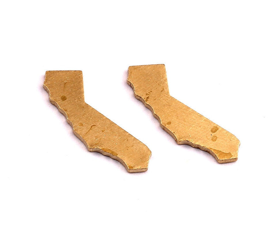 Brass California State Charms - California State Shaped Raw Brass Pendant - Jewelry Supplies - 15x6.5mm - PP1265 - DOMEDBAZAAR