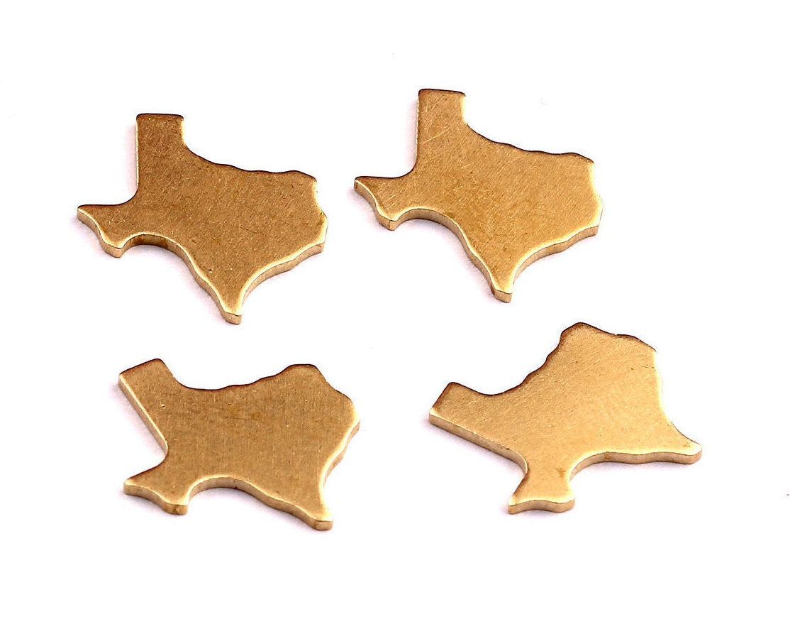 Brass Texas State Charms - Texas State Shaped Raw Brass Pendant - Jewelry Supplies - 14.5x14.5mm - PP1260 - DOMEDBAZAAR