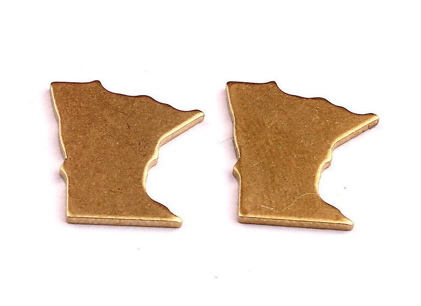 Brass Minnesota State Charms - Minnesota State Shaped Raw Brass Pendant - Jewelry Supplies - 12.5x15mm - PP1259 - DOMEDBAZAAR
