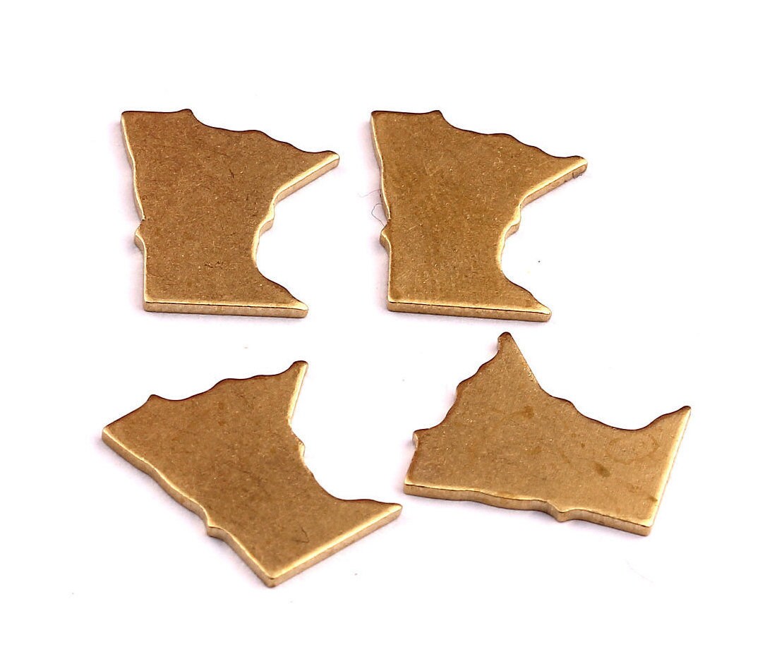 Brass Minnesota State Charms - Minnesota State Shaped Raw Brass Pendant - Jewelry Supplies - 12.5x15mm - PP1259 - DOMEDBAZAAR