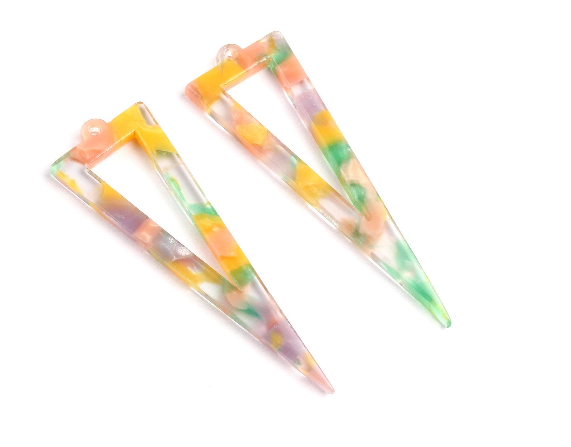 Acrylic Triangle Earring Charms - Triangle  Pendant - Earring Findings - Jewelry Supplies - Color Code: A85 - 40.3x12.8mm - AC1085E - DOMEDBAZAAR