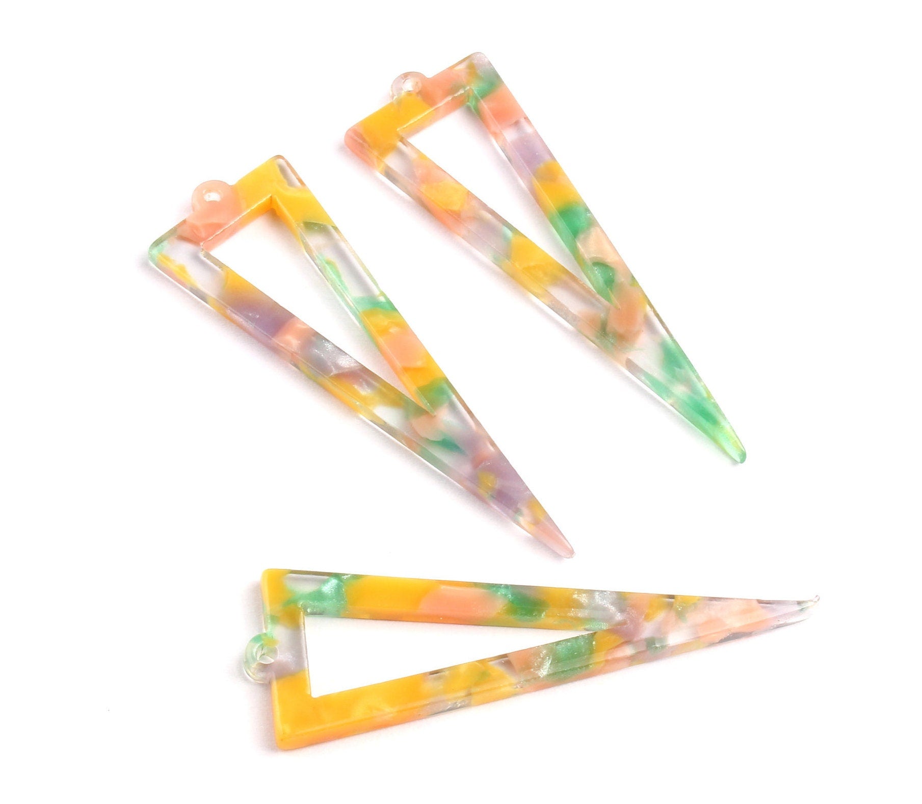 Acrylic Triangle Earring Charms - Triangle  Pendant - Earring Findings - Jewelry Supplies - Color Code: A85 - 40.3x12.8mm - AC1085E - DOMEDBAZAAR