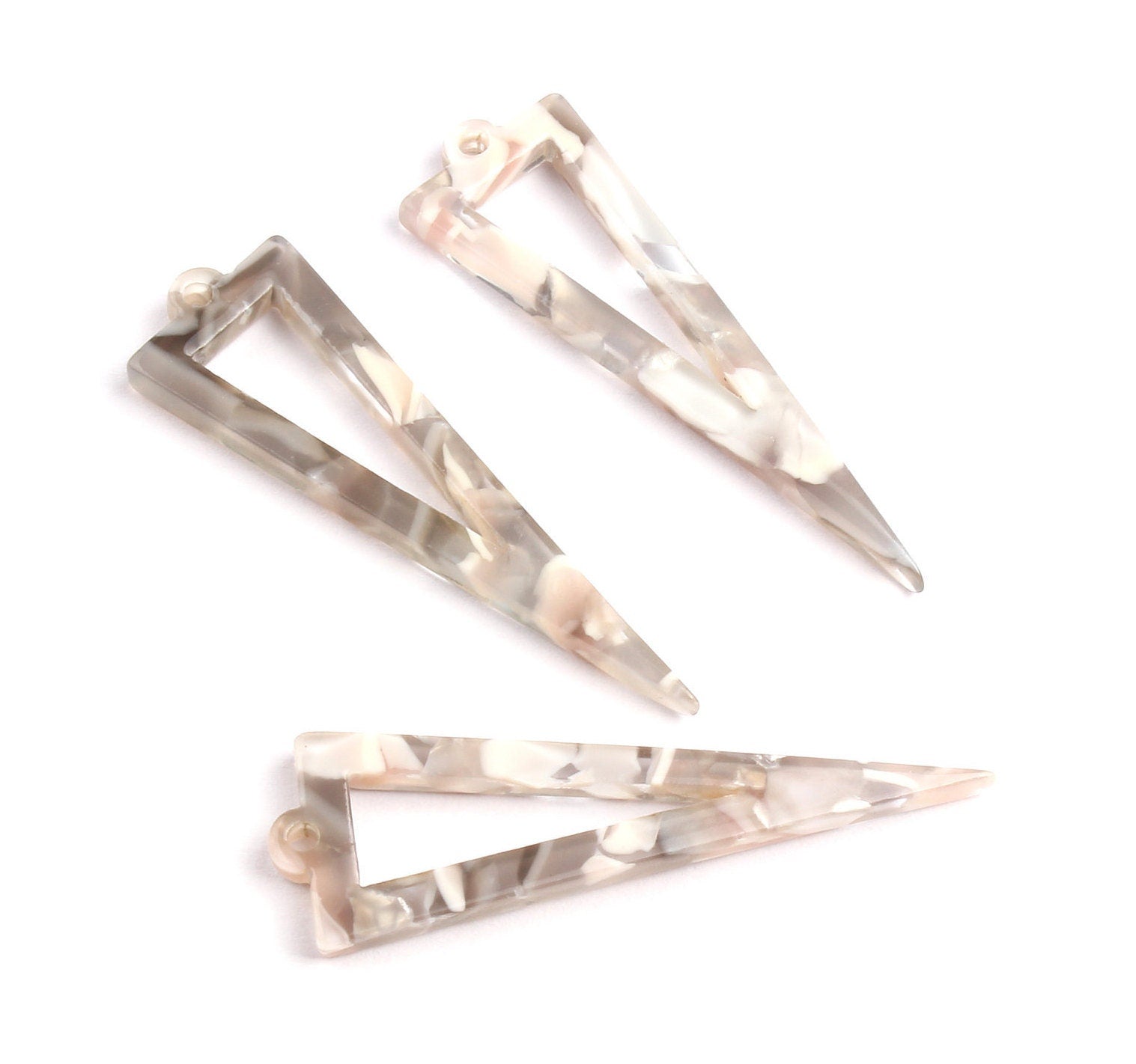 Acetate Triangle Charms - Triangle Earrings and Pendant - Earring Findings - Necklace Pendant - Color Code: A20 -  53.6x17.5mm - AC1084B - DOMEDBAZAAR