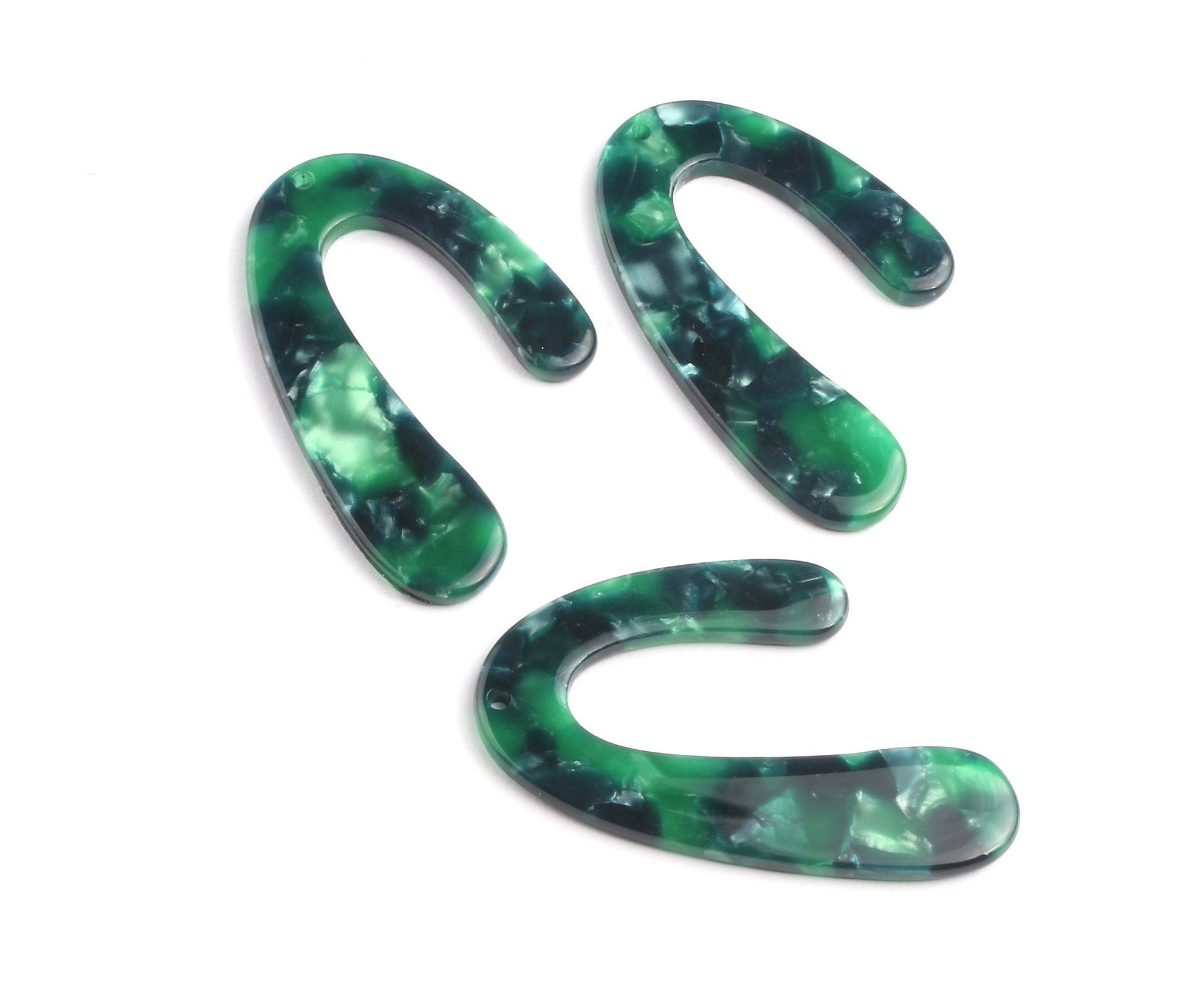 Acetate U Charms - U Earrings and Pendant - Earring Findings - Necklace Pendant - Color Code: A13 - 44.1x29.9mm - AC1083H - DOMEDBAZAAR