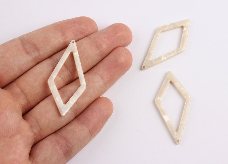 Acetate Diamond Charms - Diamond Earrings and Pendant - Earring Findings - Earring Findings - Color Code: A30 - 46x22.5mm - AC1082-A30 - DOMEDBAZAAR