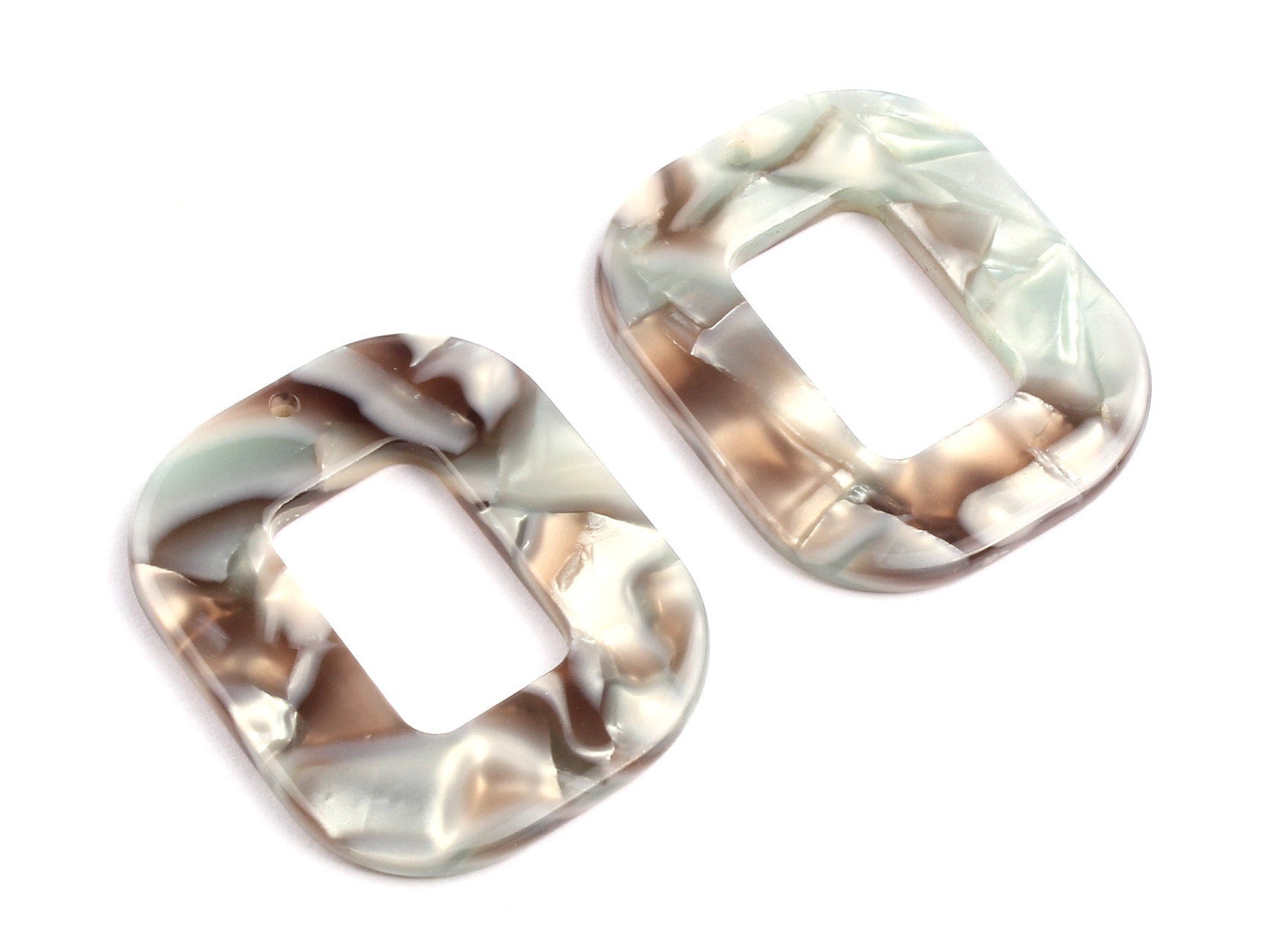 Acetate Rectangle Charms - Rectangle Earrings and Pendant - Earring Findings - Jewelry Supplies - Color Code: A19 - 32.4x26.5mm - AC1080G - DOMEDBAZAAR