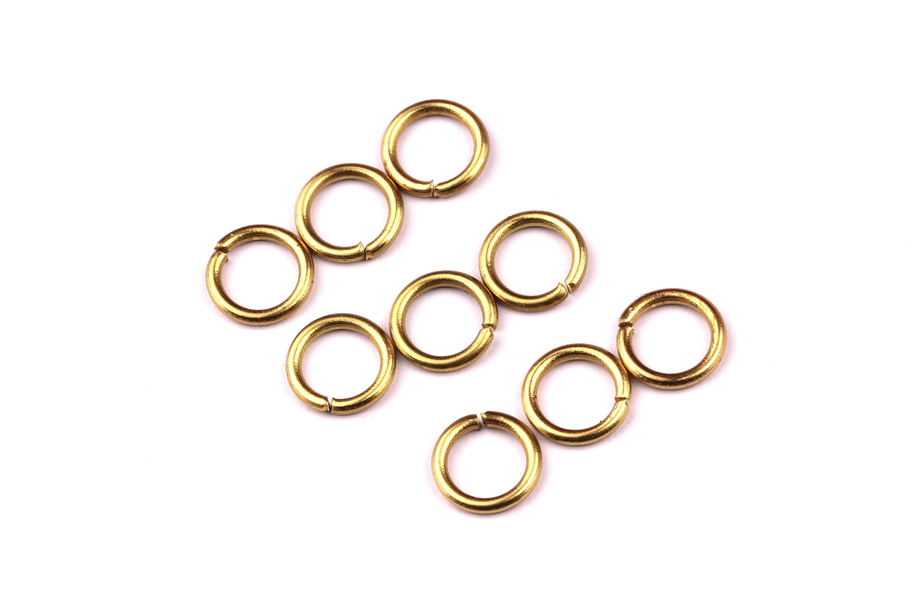 Brass Open Jump Rings - 10x1.5mm -  Raw Brass Jump Rings - Jewelry Making-  Jewelry Supplies -  PP1107 - DOMEDBAZAAR