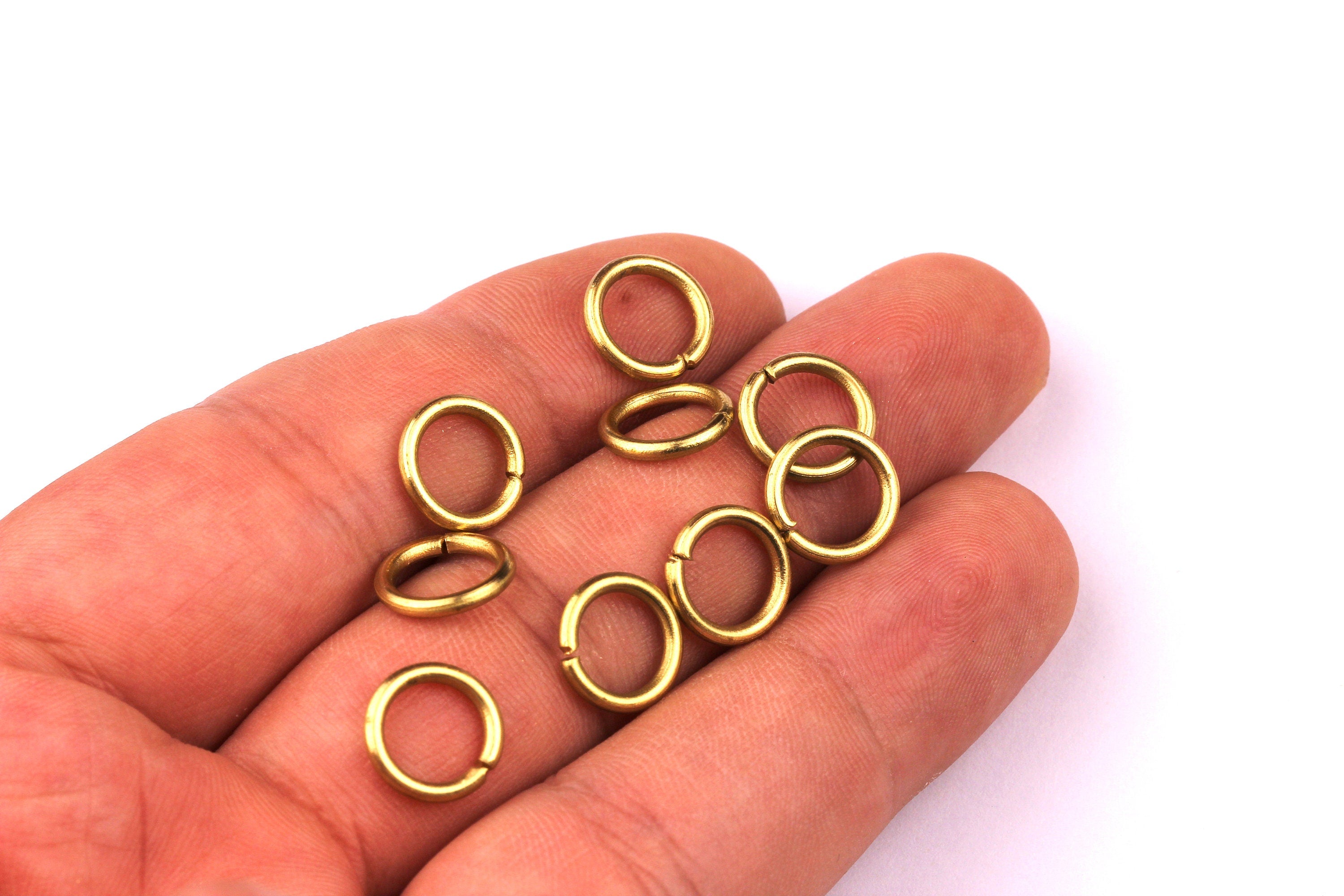 Brass Open Jump Rings - 10x1.5mm -  Raw Brass Jump Rings - Jewelry Making-  Jewelry Supplies -  PP1107 - DOMEDBAZAAR