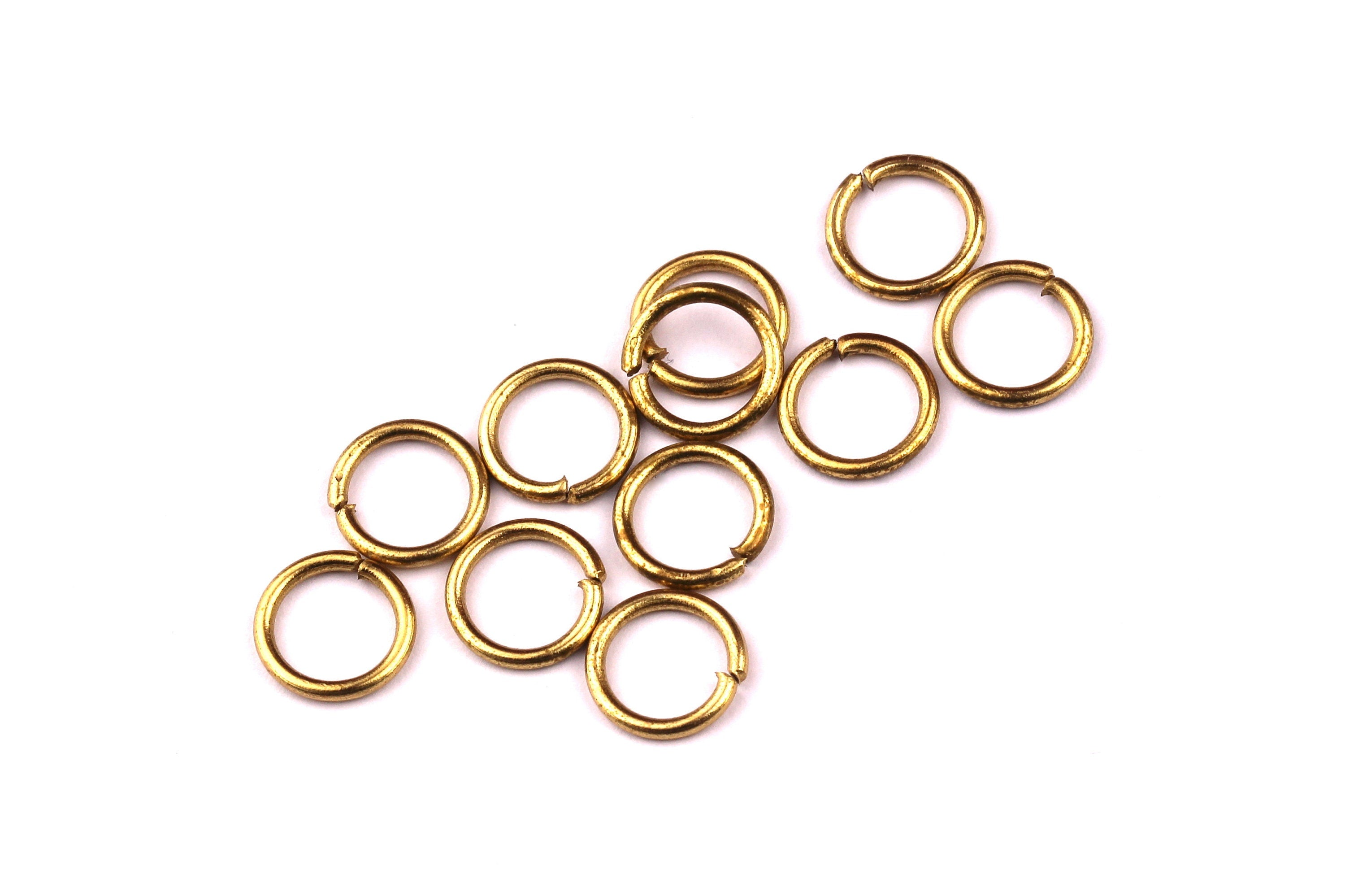 Brass Open Jump Rings - 9x1.2mm - Raw Brass  Jump Rings - Jewelry Making-  Jewelry Supplies - 9x1.2mm - PP1108 - DOMEDBAZAAR