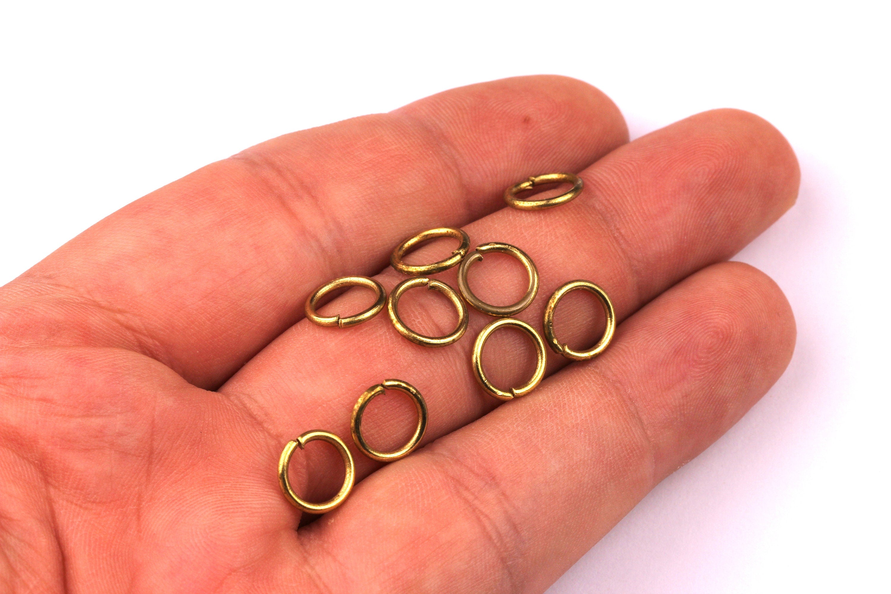 Brass Open Jump Rings - 9x1.2mm - Raw Brass  Jump Rings - Jewelry Making-  Jewelry Supplies - 9x1.2mm - PP1108 - DOMEDBAZAAR