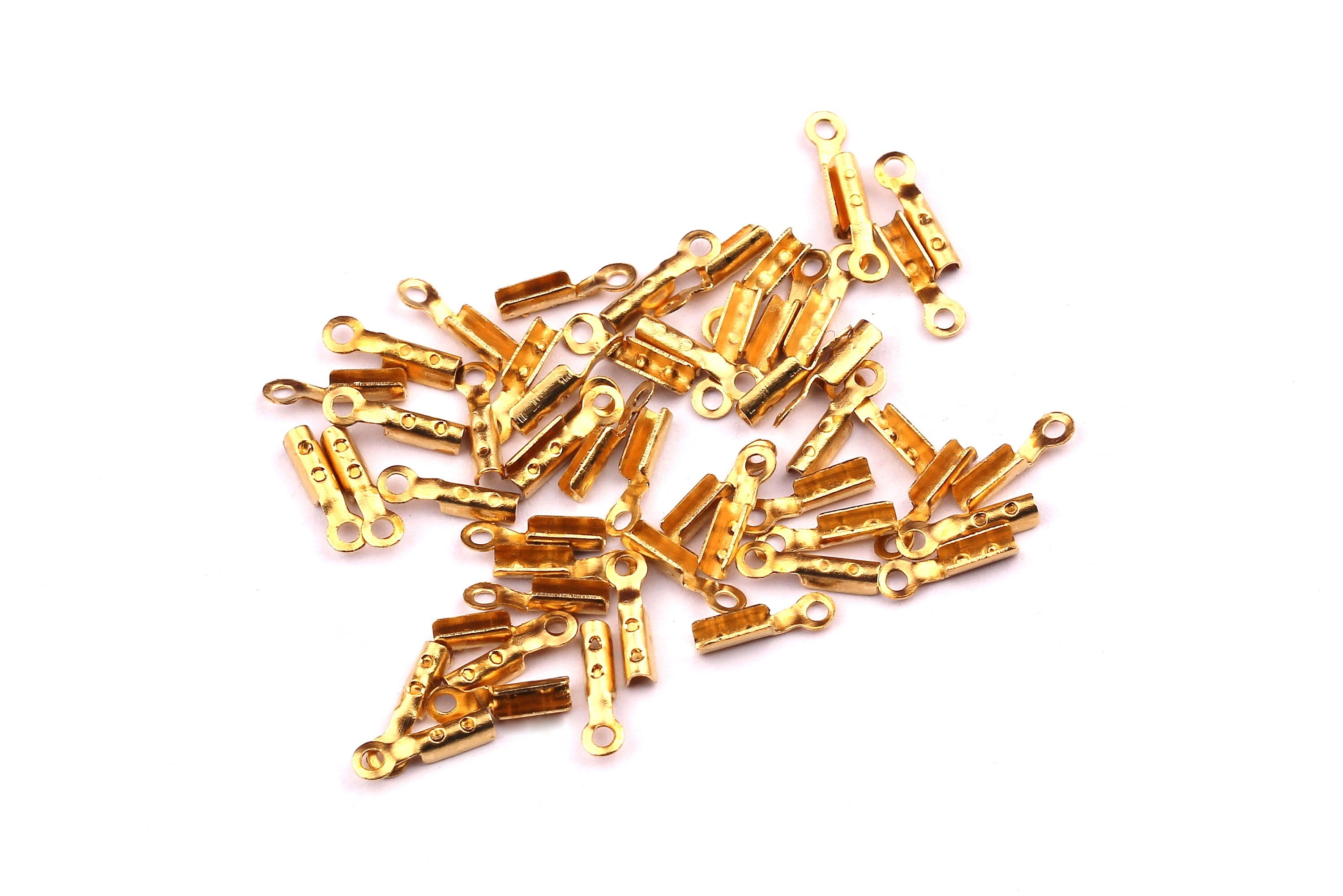 Crimp Connector - Raw Brass Crimp Bead - Chain Connector - Chain end - Jewelry Making - 7.5x2.2mm - PP1174 - DOMEDBAZAAR