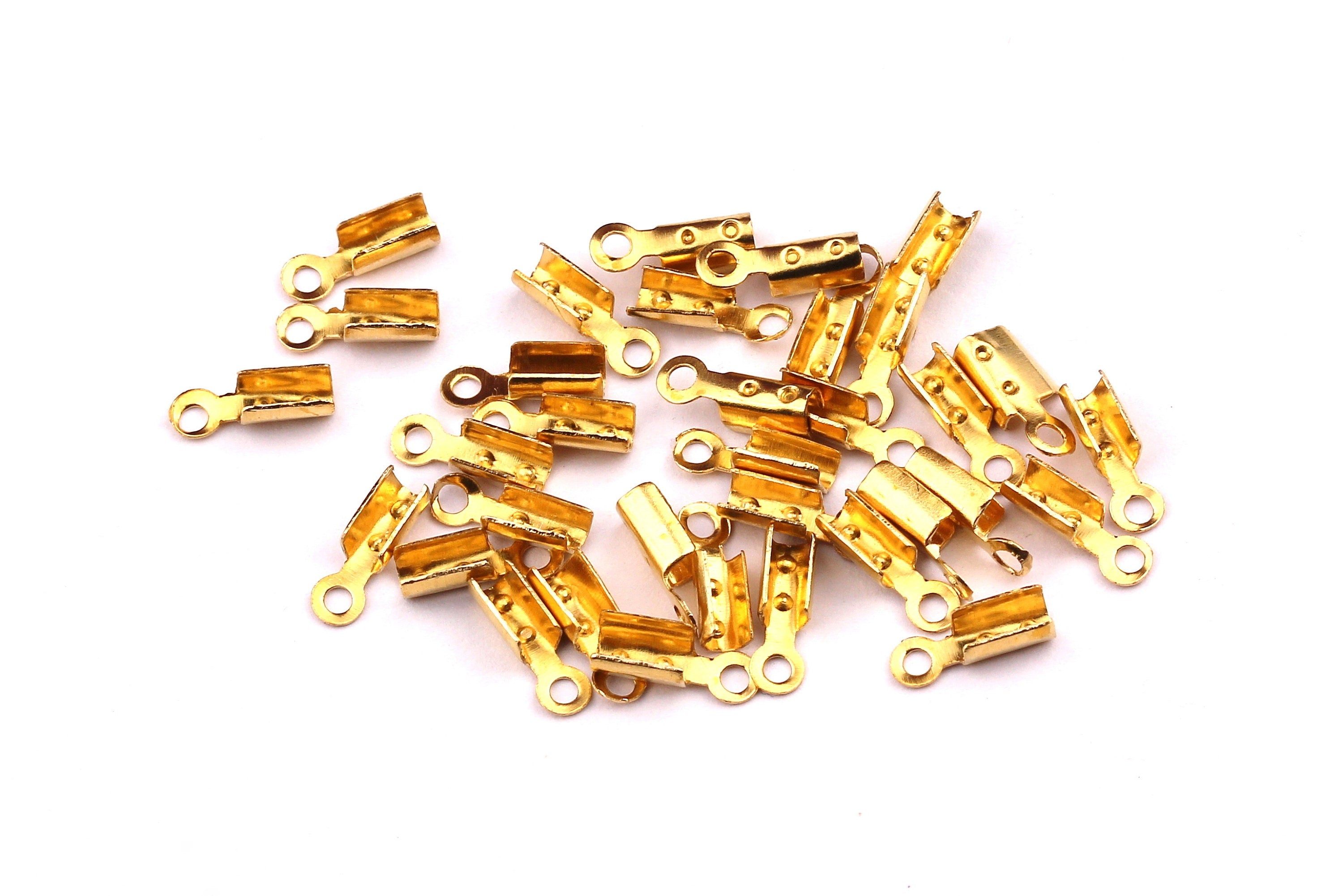 Crimp Connector - Raw Brass Crimp Bead - Chain Connector - Chain end - Jewelry Making - 8x3mm- PP1176 - DOMEDBAZAAR