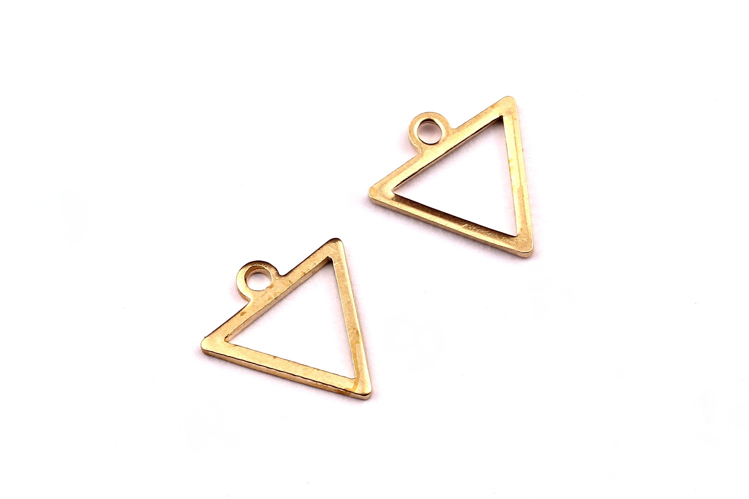 Brass Triangle Shaped - Brass Triangle Connector - Brass Connector - Jewelry Making - 12x0.8mm- PP1196 - DOMEDBAZAAR