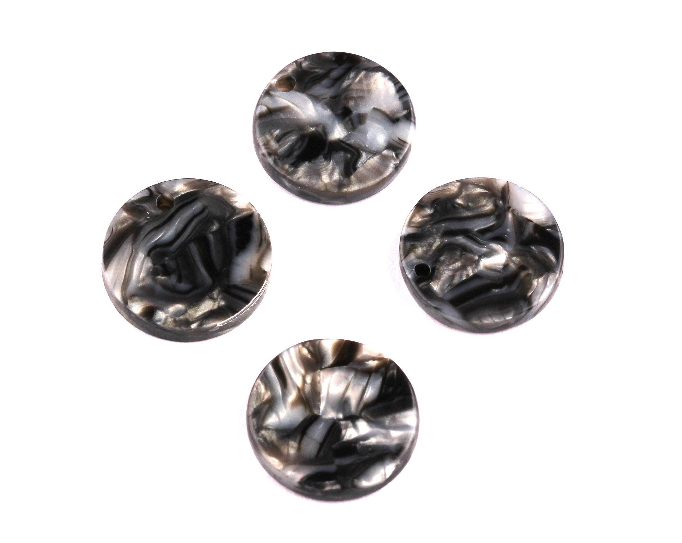 Acetate Round Charms - Coin and Round Earrings and Pendant - Earring Findings - Color Code: A91 - 14.5x2.5mm - AC1064K - DOMEDBAZAAR