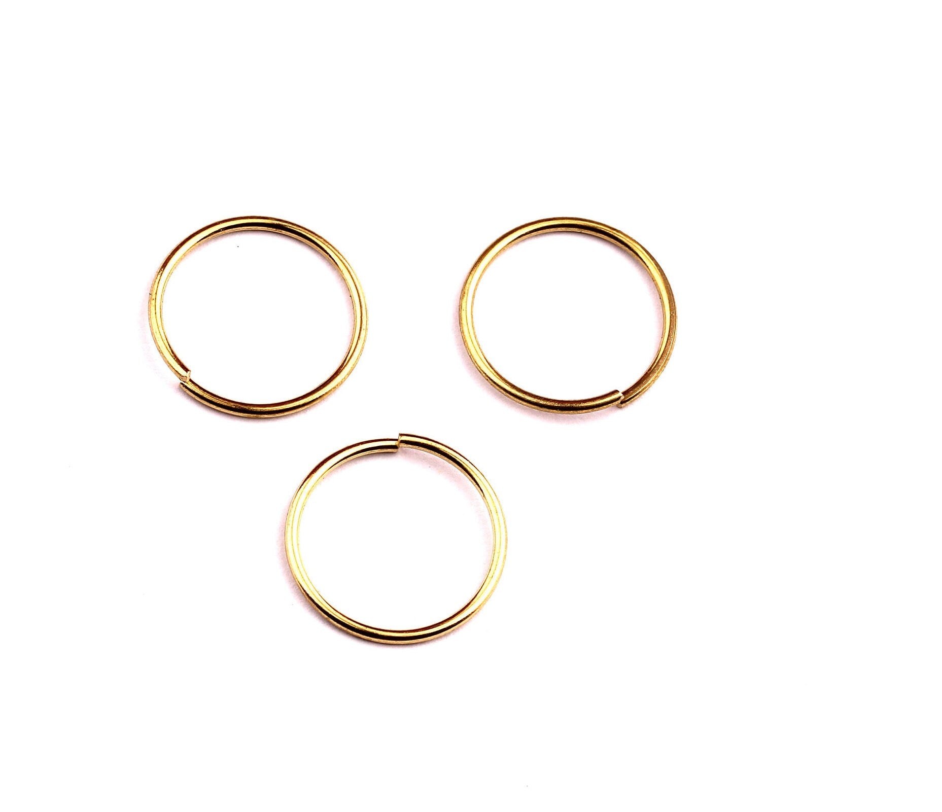 15mm Brass Open  Circle Connectors - Raw Brass Open Circle Connectors - Jewelry Supplies - Making Jewelery - 15x15x1mm - PP1275 - DOMEDBAZAAR