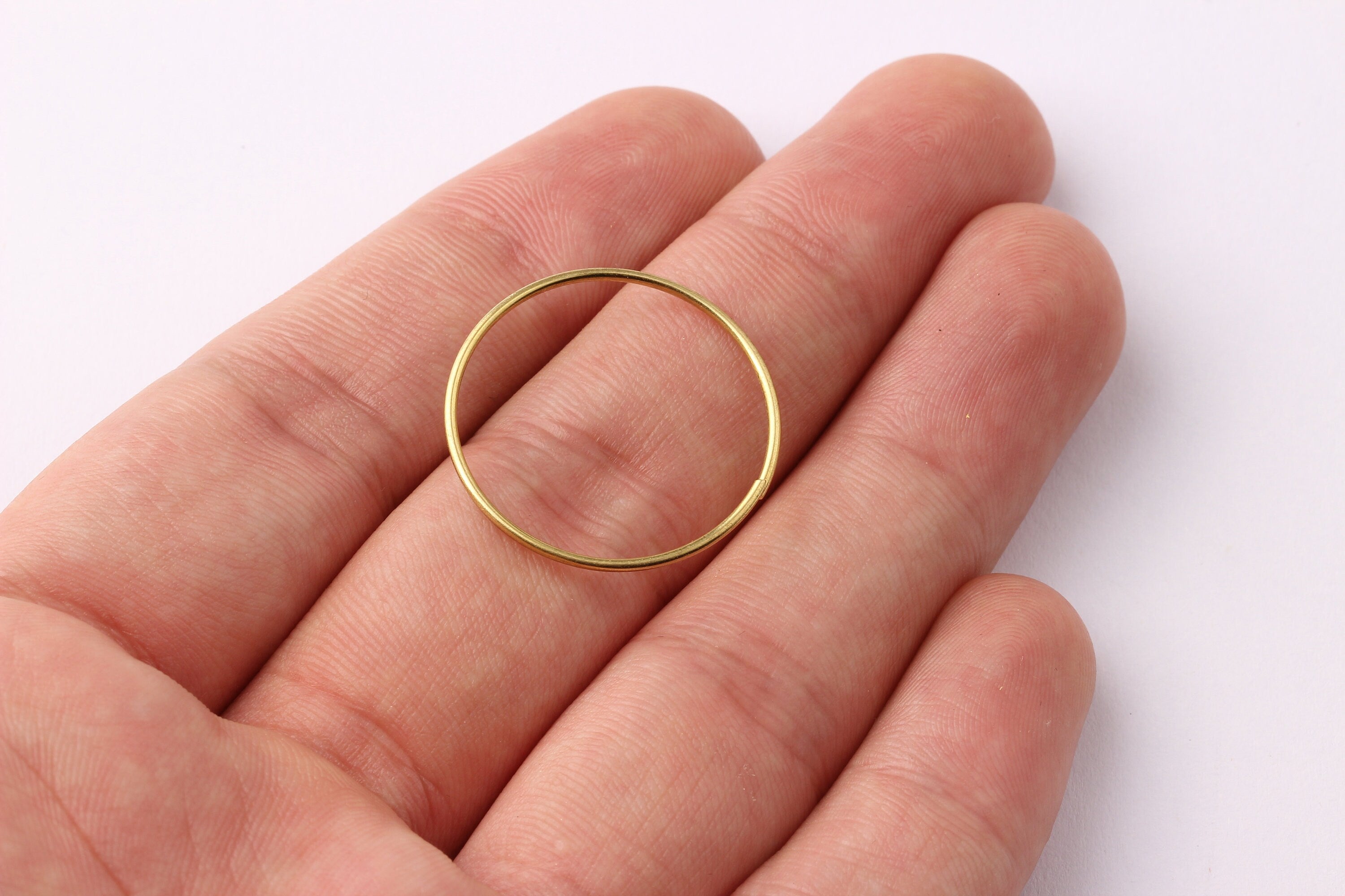 25mm Brass Open Circle Connectors - Raw Brass Open Circle Connectors - Brass Wavy Open Circle Connectors - 25x25x1mm - PP1277 - DOMEDBAZAAR