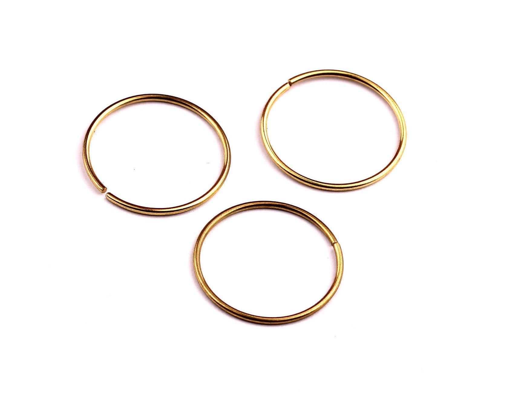 30mm Brass Open Circle Connectors - Raw Brass Open Circle Connectors - Jewelry Supplies - Making Jewelery - 30x30x1mm - PP1278 - DOMEDBAZAAR