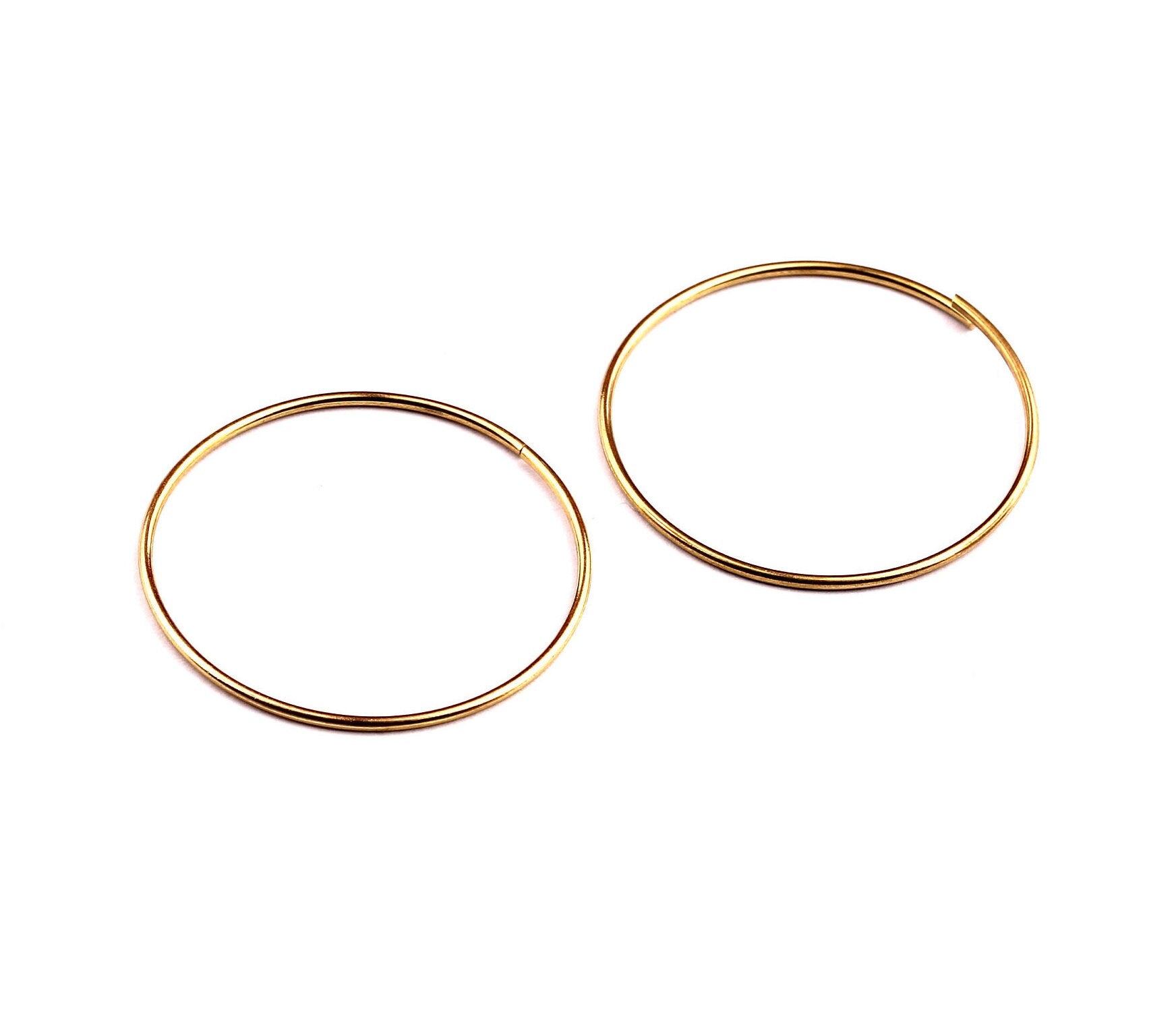 40mm Brass Open Circle Connectors - Raw Brass Open Circle Connectors - Jewelry Supplies - Making Jewelery - 40x40x1mm - PP1280 - DOMEDBAZAAR