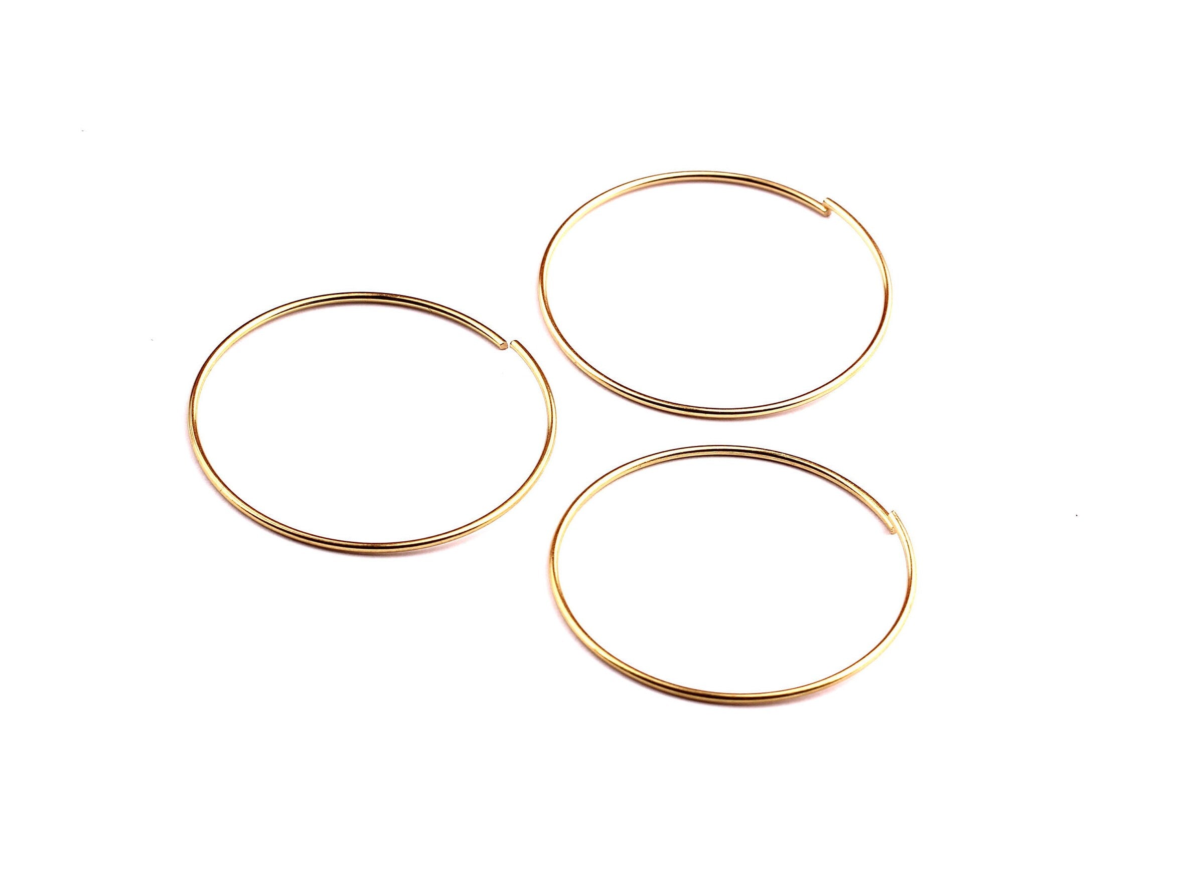 50mm Brass Open Circle Connectors - Raw Brass Open Circle Connectors - Jewelry Supplies - Making Jewelery - 50x50x1mm - PP1281 - DOMEDBAZAAR