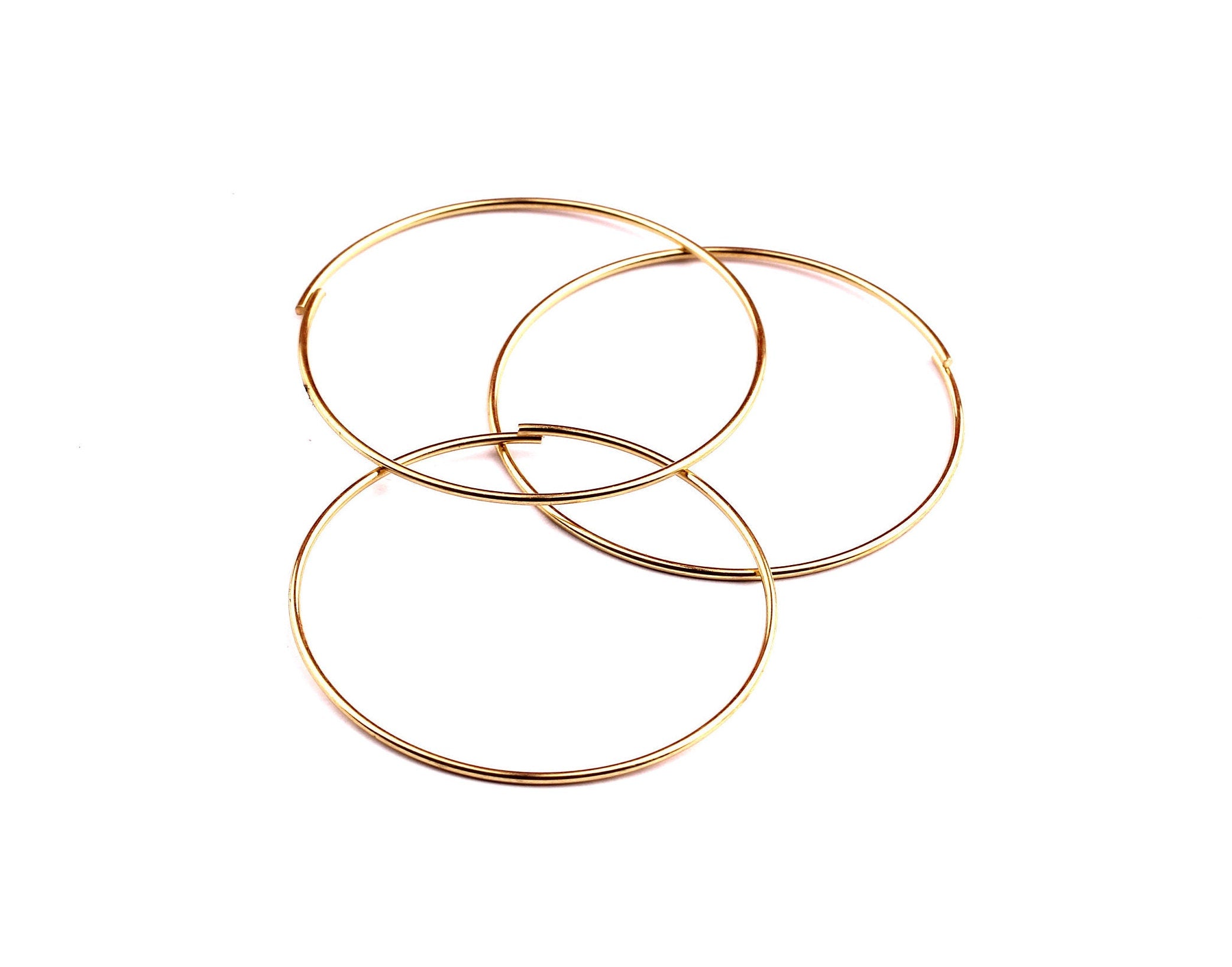 60mm Brass Open Circle Connectors - Raw Brass Open Circle Connectors - Jewelry Supplies - Making Jewelery - 60x60x1mm - PP1282 - DOMEDBAZAAR