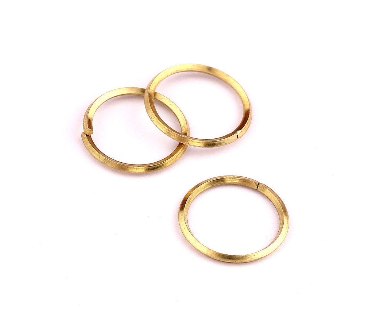 15mm Brass Open Circle Connectors - Raw Brass Open Circle Connectors - Jewelry Supplies - Making Jewelery - 15x15x1mm - PP1288 - DOMEDBAZAAR