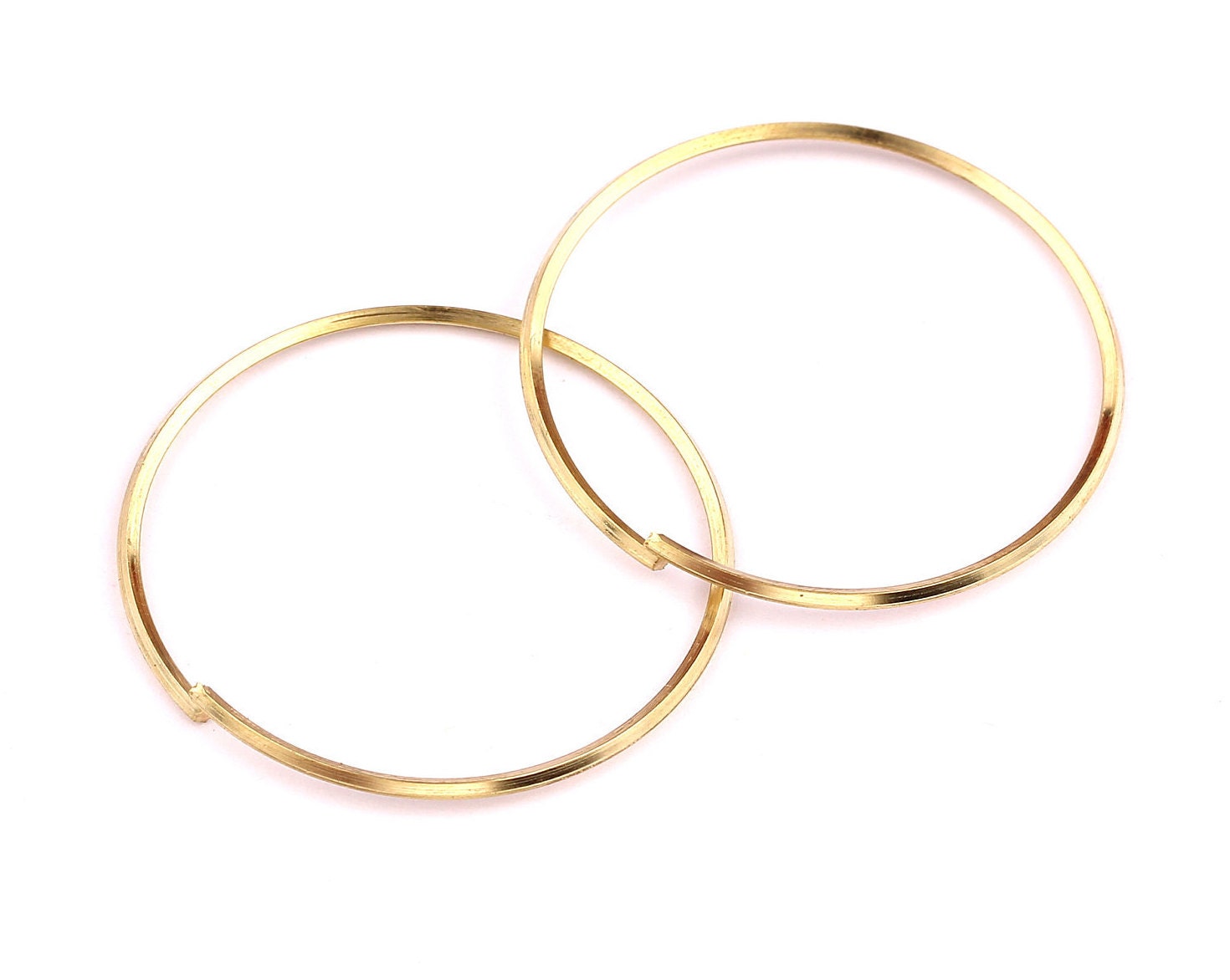35mm Brass Open Circle Connectors - Raw Brass Open Circle Connectors - Jewelry Supplies - Making Jewelery - 35x35x1mm - PP1293 - DOMEDBAZAAR