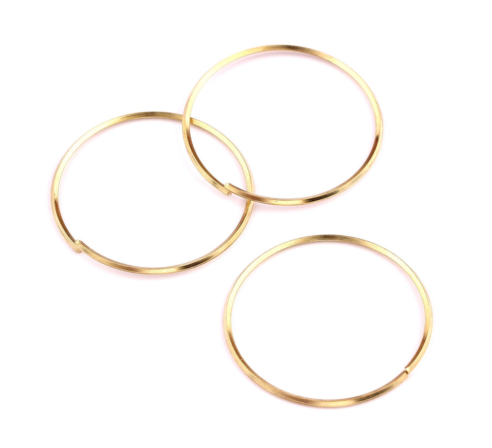 35mm Brass Open Circle Connectors - Raw Brass Open Circle Connectors - Jewelry Supplies - Making Jewelery - 35x35x1mm - PP1293 - DOMEDBAZAAR