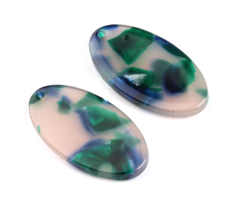 Acetate Oval Charms - Oval Earrings and Pendant - Earring Findings - Jewelry Supplies - Color Code: A18 - 26x13.7x2.53mm - AC1077E - DOMEDBAZAAR