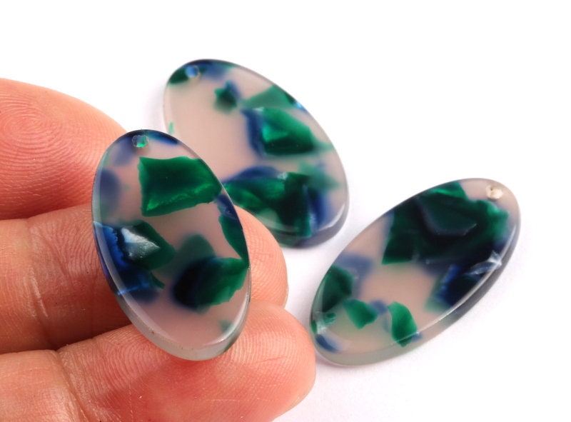 Acetate Oval Charms - Oval Earrings and Pendant - Earring Findings - Jewelry Supplies - Color Code: A18 - 26x13.7x2.53mm - AC1077E - DOMEDBAZAAR