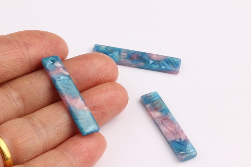 Acetate Stick & Bar Charms - Stick Earrings and Pendant - Earring Findings - Jewelry Supplies - Color Code: A94 - 36x7mm - AC1026P - DOMEDBAZAAR