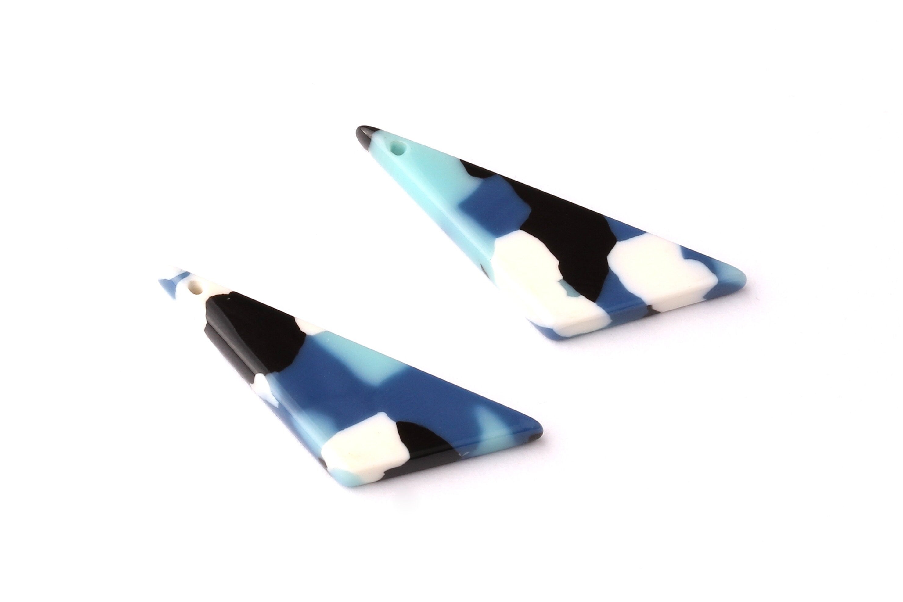 Acetate Triangle Charms - Triangle Earrings and Pendant - Earring Findings - Jewelry Supplies - Color Code: A16 - 32x11x2.5mm - AC1027M - DOMEDBAZAAR