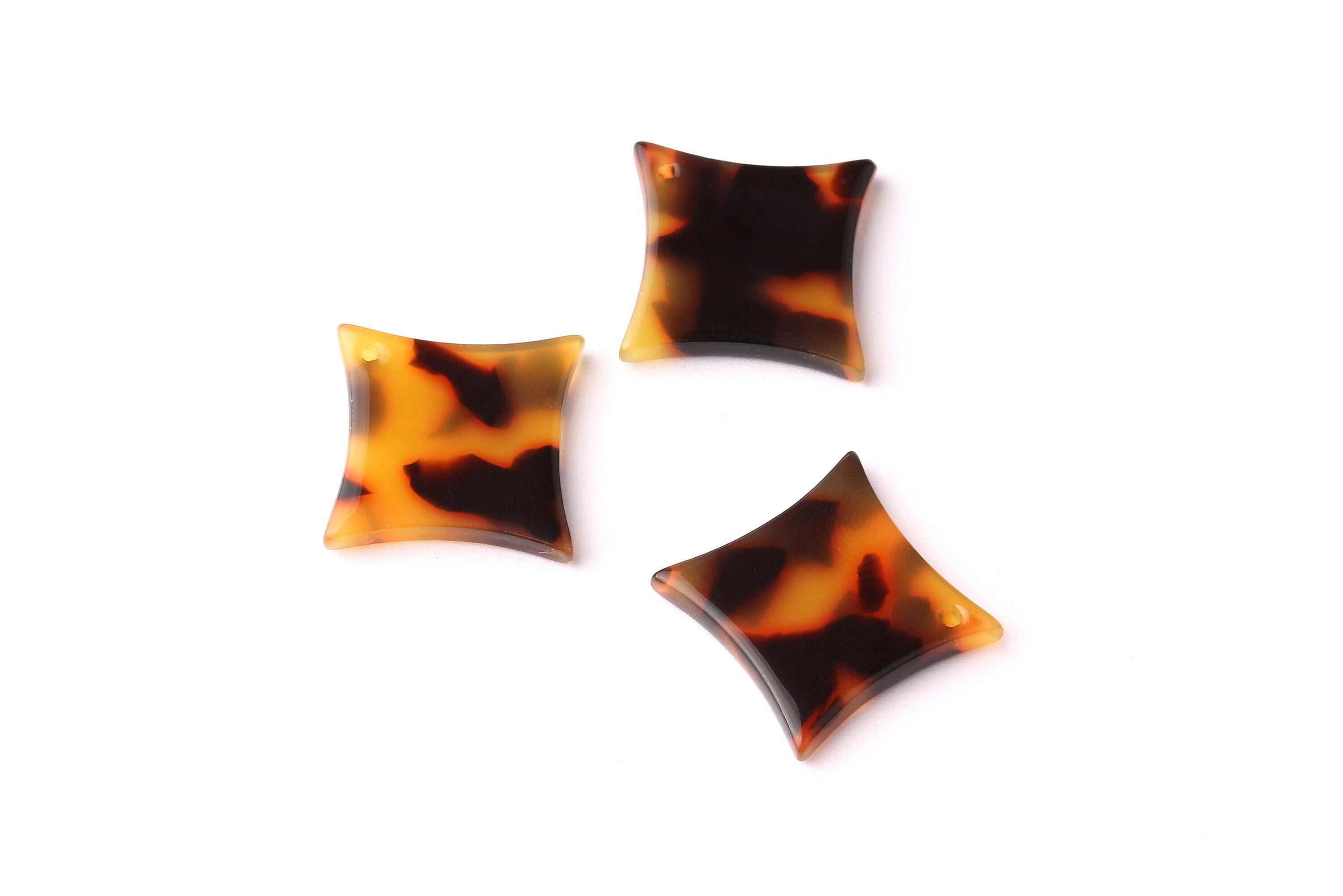 Acetate Compass Points Charms - Tortoise Shell Earrings - Compass Points Pendant - Jewelry Supplies - Color Code: A01 - 23x2.6mm - AC1069A - DOMEDBAZAAR