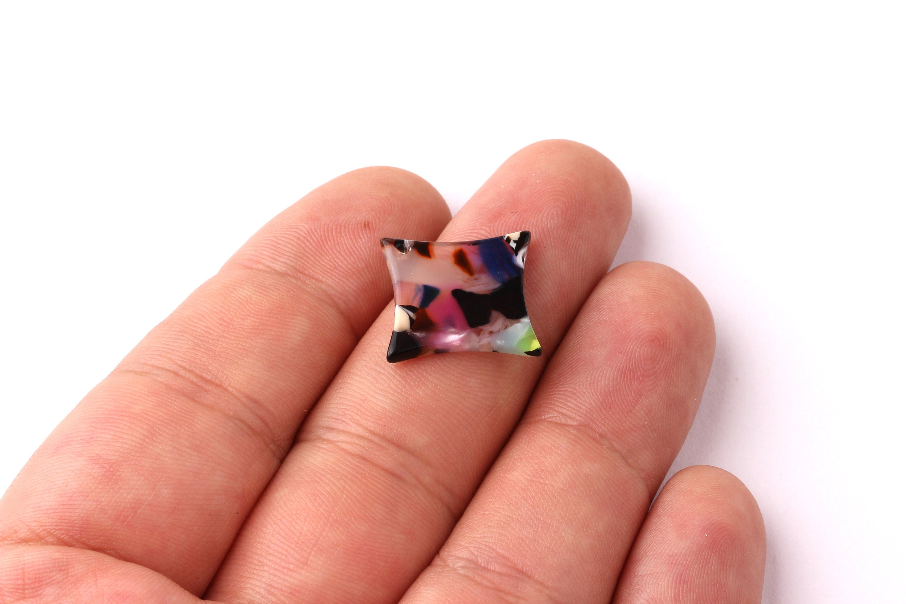 Acetate Compass Points Charms - Compass Points Earrings and Pendant - Earring Findings - Color Code: A11 - 23x2.6mm - AC1069C - DOMEDBAZAAR