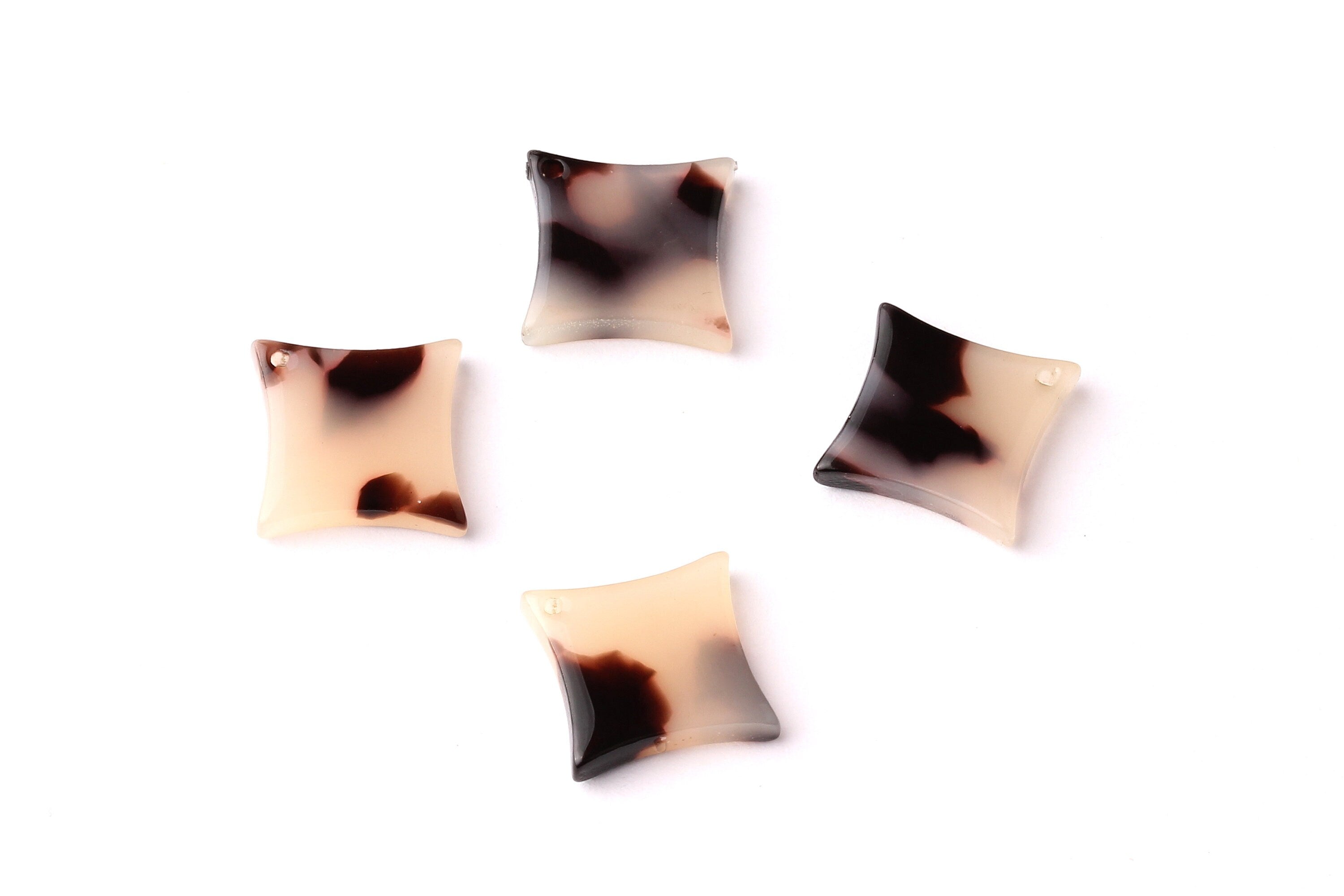 Acetate Compass Points Charms - Blonde Tortoise Shell Earrings - Compass Points Earrings and Pendant - Color Code: A07 - 16x2.6mm - AC1068B - DOMEDBAZAAR