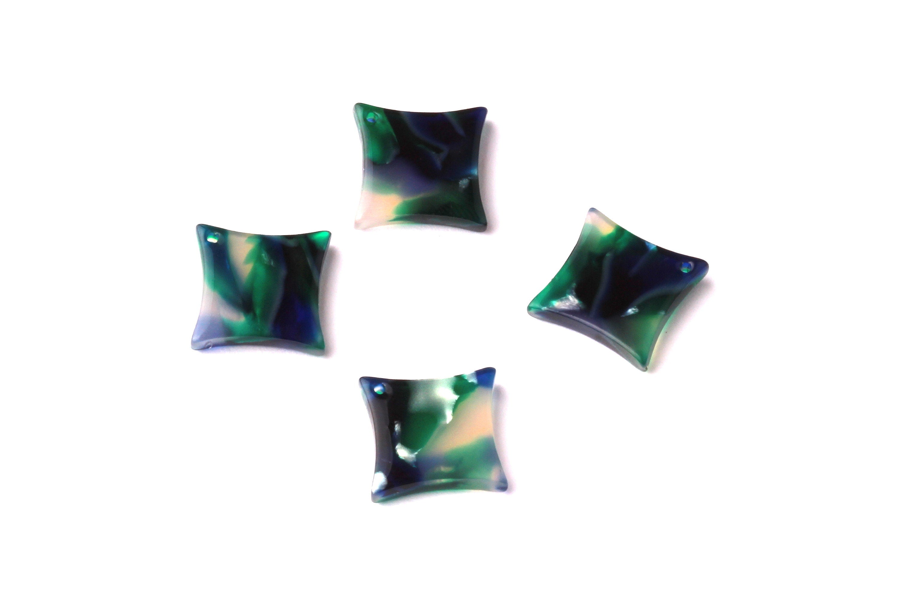 Acetate Compass Points Charms - Compass Points Earrings and Pendant - Earring Findings - Color Code: A18 - 16x2.6mm - AC1068E - DOMEDBAZAAR