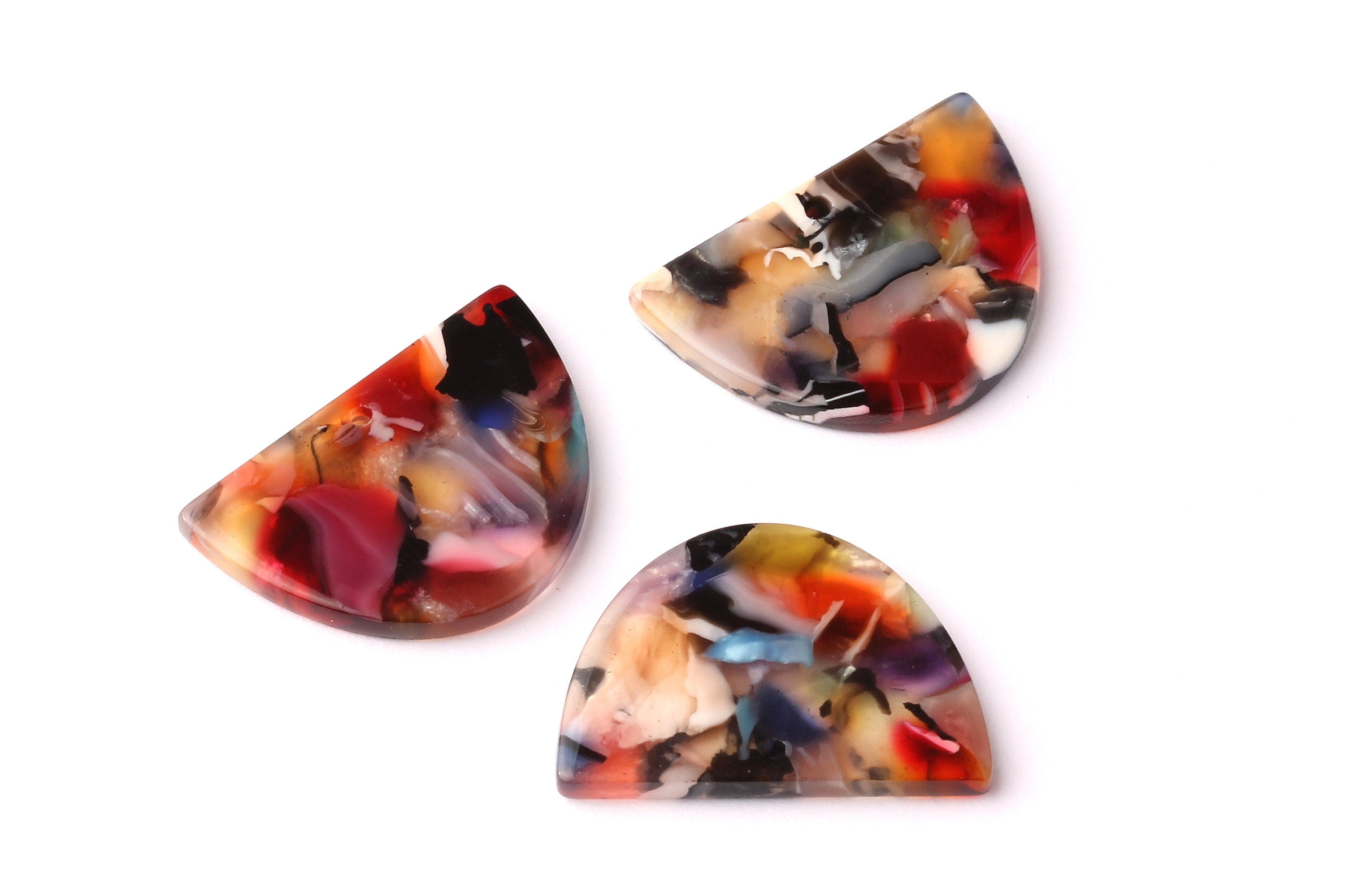 Acetate D Earring Charms - Acetate D Pendant - Earring Findings - Jewelry Supplies - 17x25x2.5mm - AC1058E - DOMEDBAZAAR
