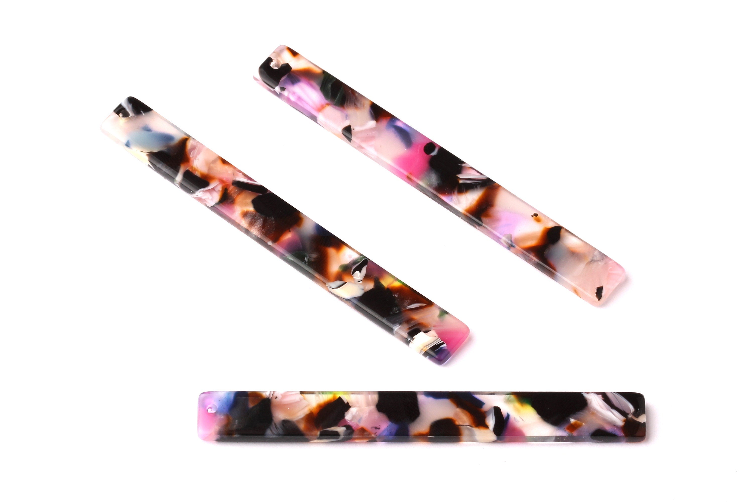 Acetate Stick Charms - Bar Earrings and Pendant - Earring Findings  - Jewelry Supplies - Color Code: A11 - 59x7x2.2mm - AC1049D - DOMEDBAZAAR