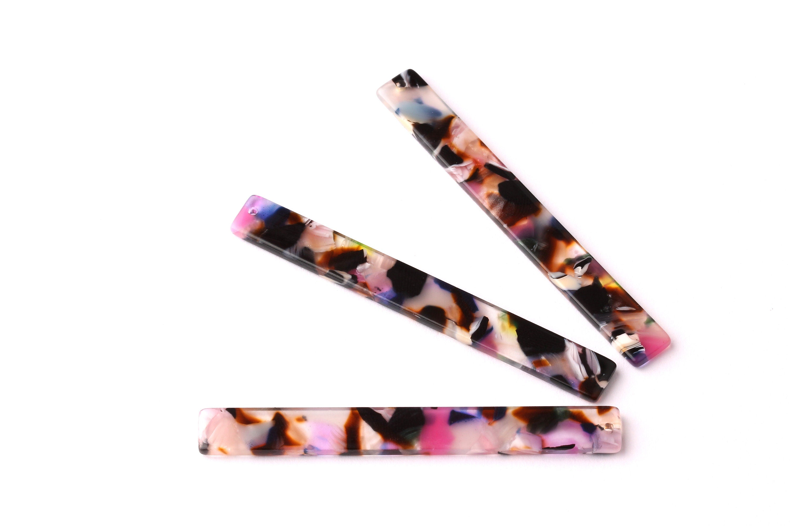 Acetate Stick Charms - Bar Earrings and Pendant - Earring Findings  - Jewelry Supplies - Color Code: A11 - 59x7x2.2mm - AC1049D - DOMEDBAZAAR