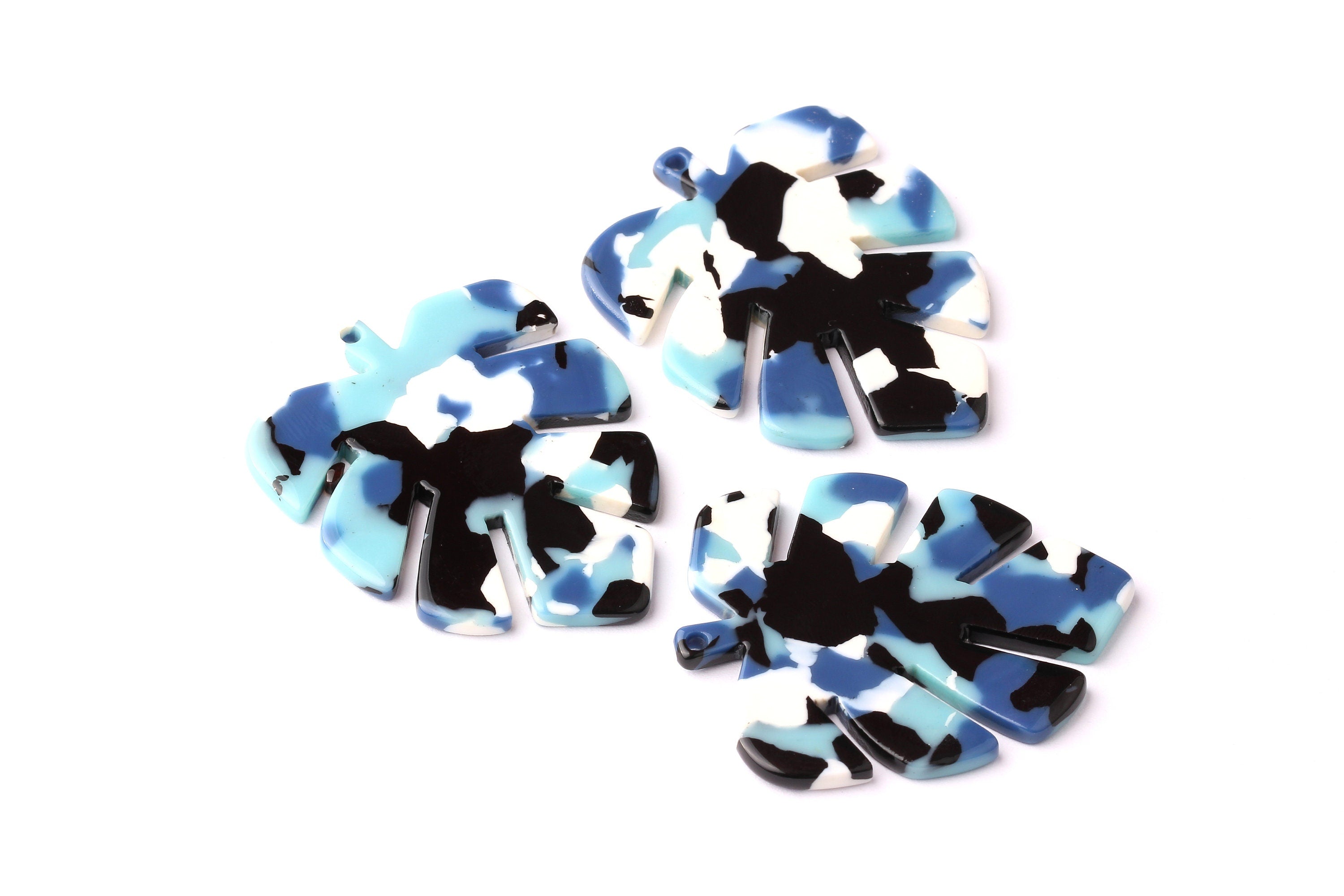 Acetate Leaf Charms -  Leaf Earrings and Pendant - Earring Findings - Jewelry Supplies - Color Code: A16 - 44x35x2.5mm - AC1052G - DOMEDBAZAAR