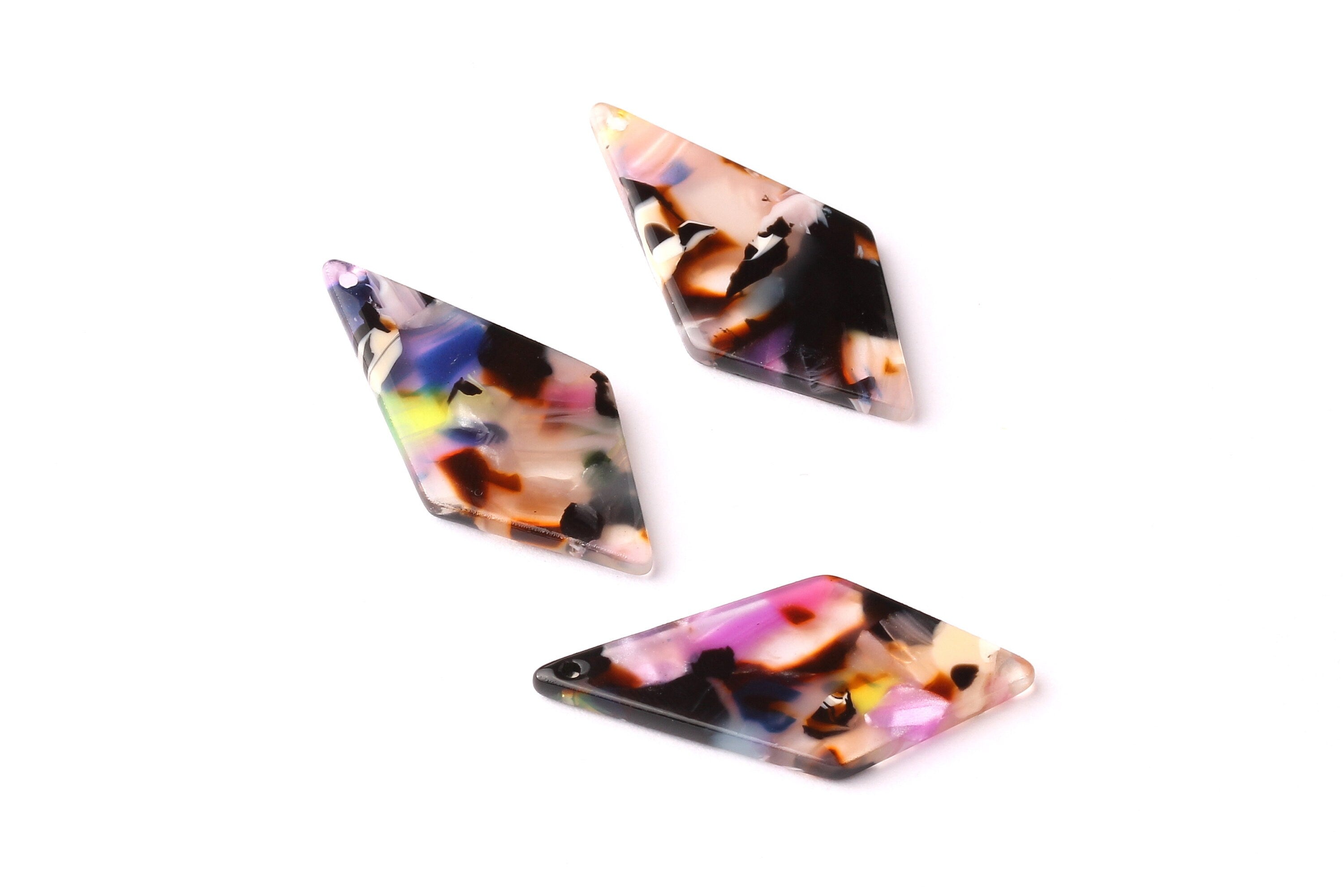 Acetate Diamond Charms - Diamond Earrings and Pendant - Earring Findings - Color Code: A61 - 31x15x2.6mm - AC1067D - DOMEDBAZAAR
