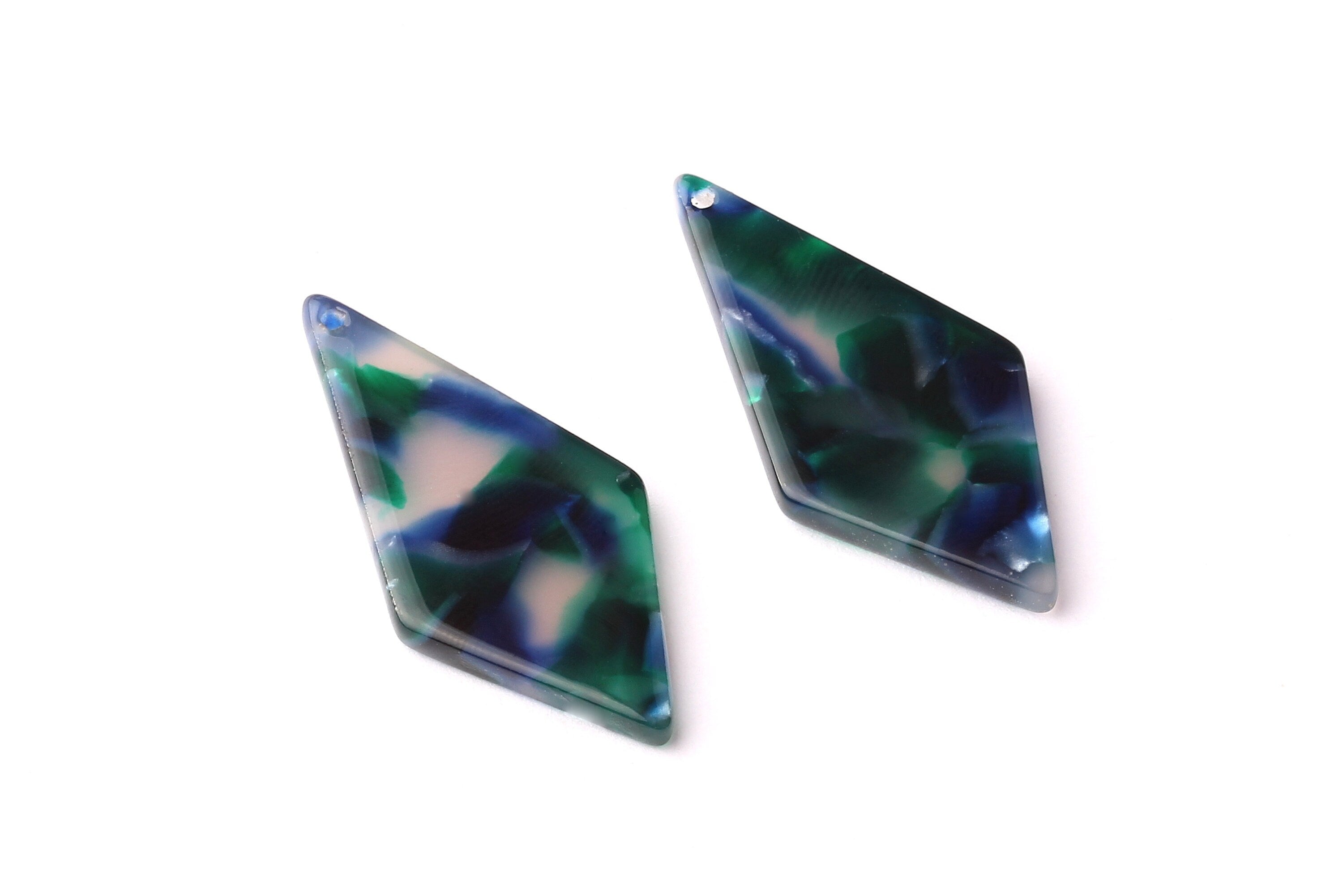 Acetate Diamond Charms - Diamond Earrings and Pendant - Earring Findings - Color Code: A18 - 31x15x2.6mm - AC1067F - DOMEDBAZAAR