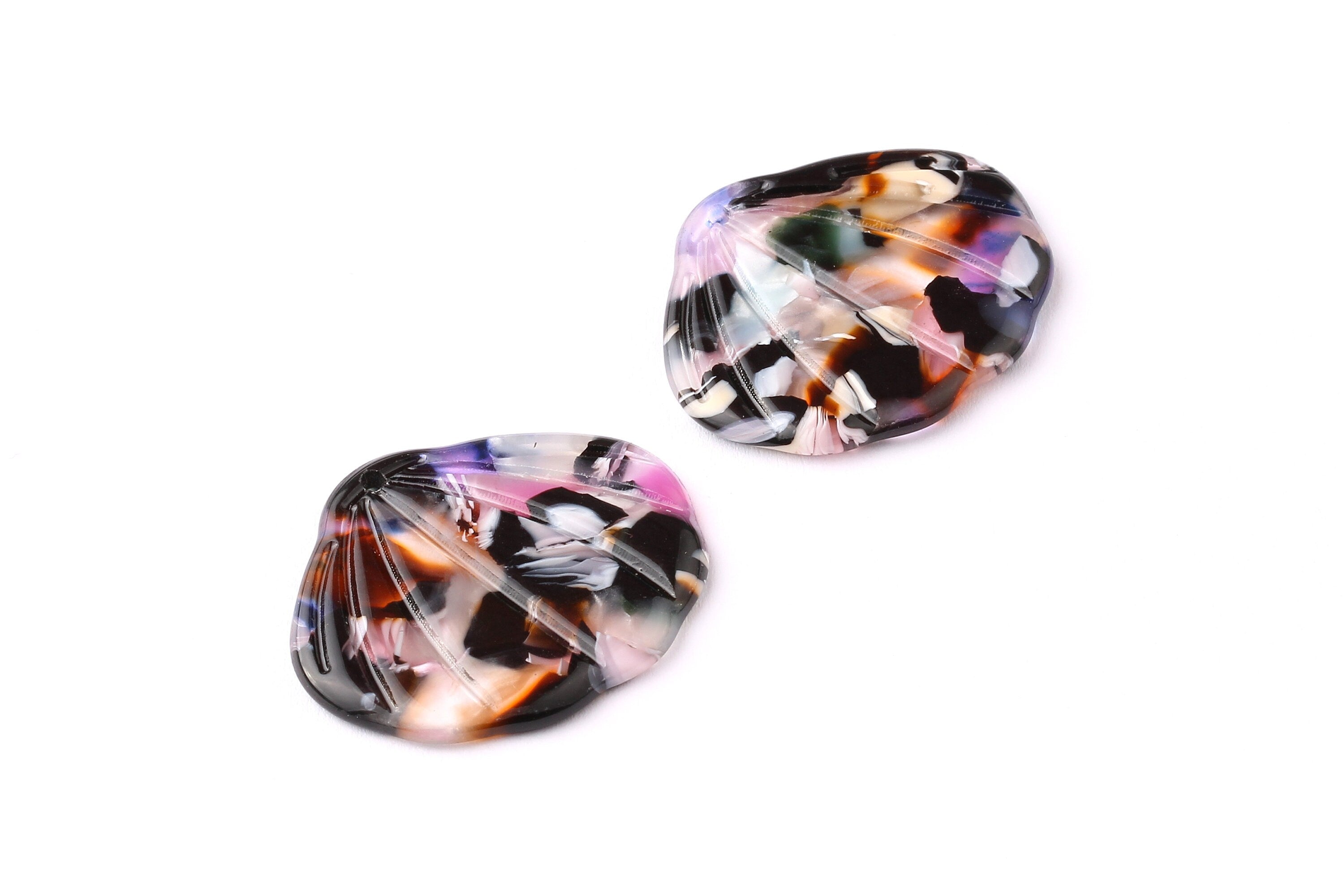 Acetate Shell Charms - Shell Earrings and Pendant - Earring Findings - Jewelry Supplies - Color Code: A11 - 25x29x2.25mm - AC1051A - DOMEDBAZAAR