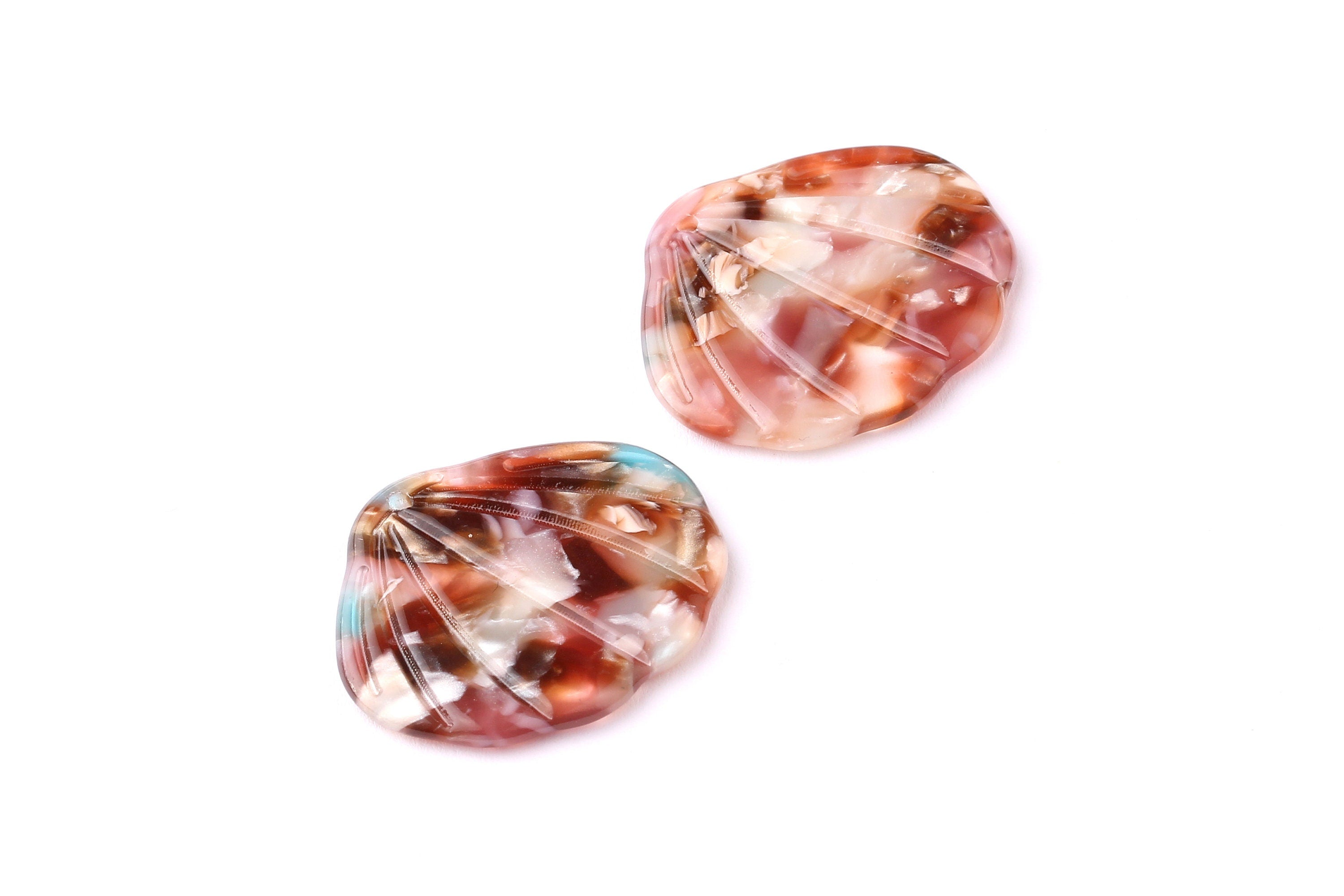 Acetate Shell Charms - Shell Earrings and Pendant - Earring Findings - Jewelry Supplies - 25x29x2.25mm - AC1051C - DOMEDBAZAAR