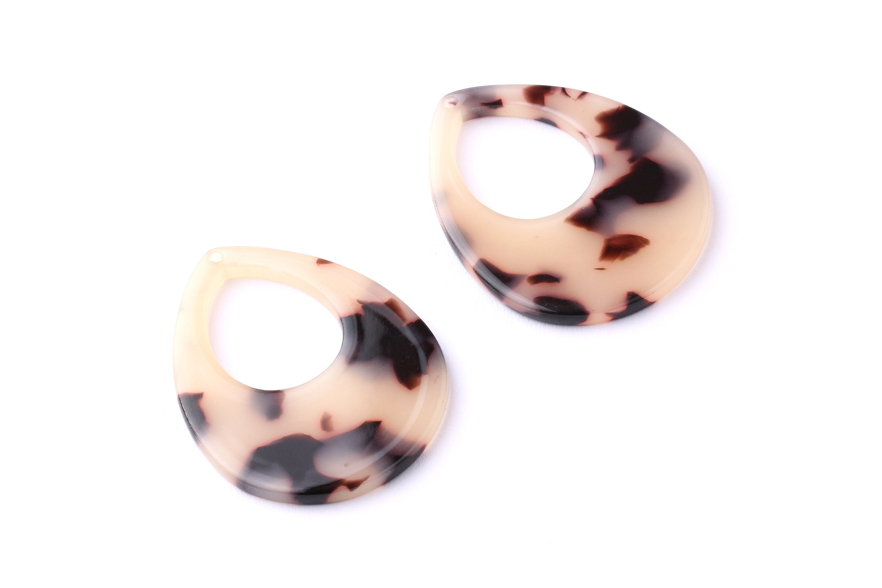 Acetate Drop Charms - Blonde Tortoise Shell Earrings - Drop Earings and Pendant - Earring Findings - Color Code: A07 - 36x28x2.5mm - AC1062B - DOMEDBAZAAR