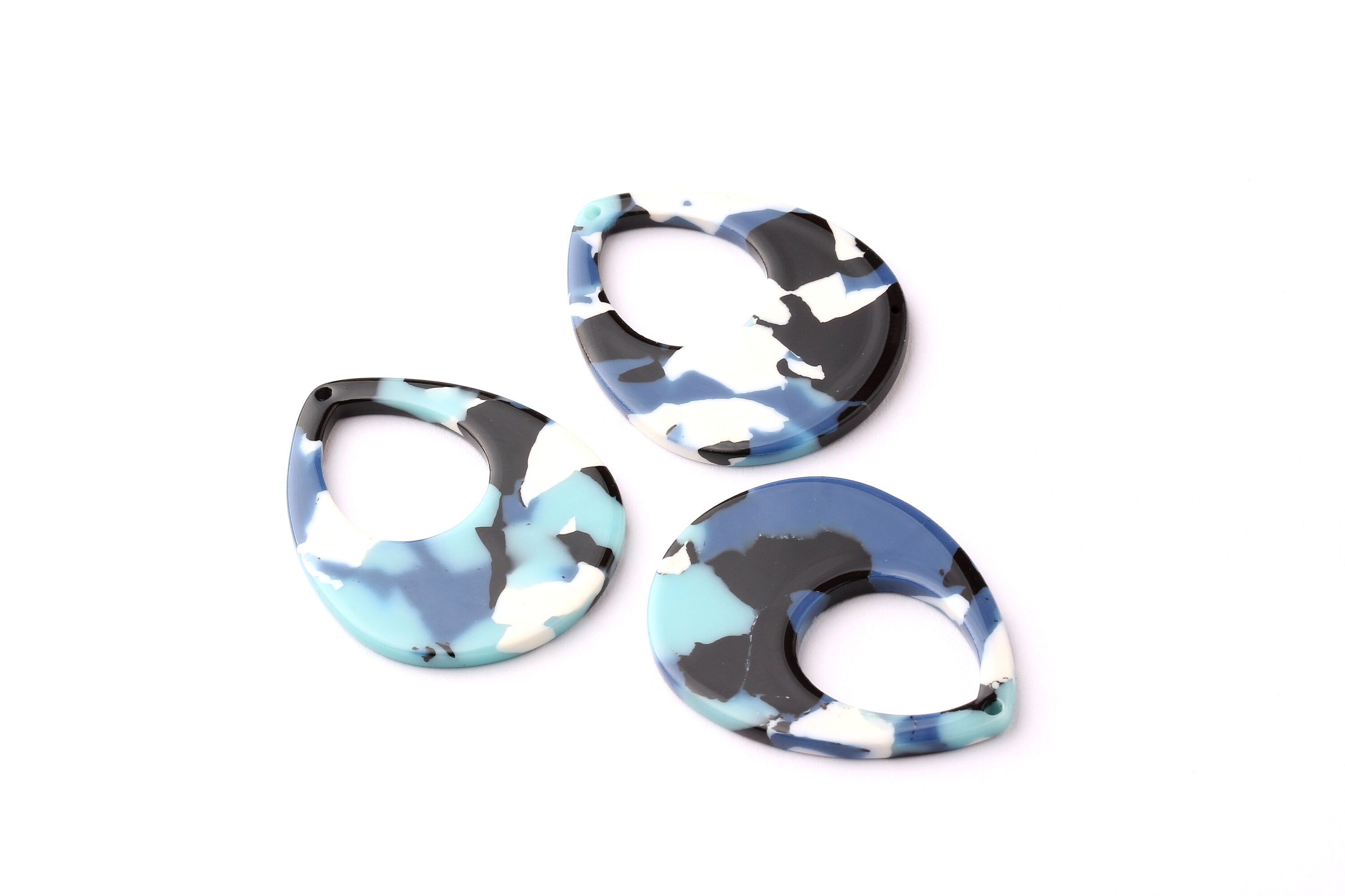 Acetate Drop Charms - Drop Earings and Pendant - Earring Findings - Jewelry Supplies - Color Code: A16 - 36x28x2.5mm - AC1062F - DOMEDBAZAAR